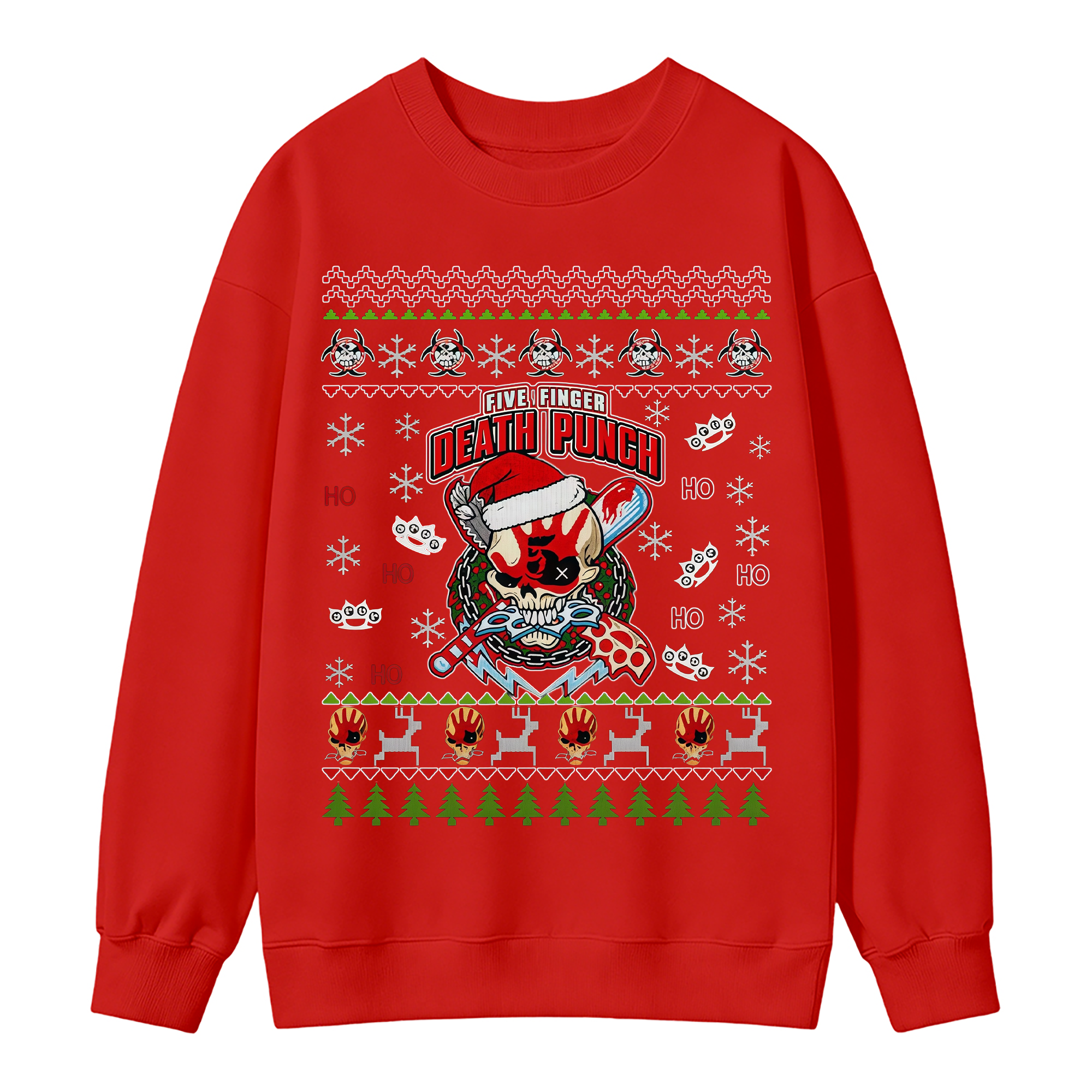 Christmas Skull Ugly Sweater, Holiday Crewneck Pullover for Men Women  >