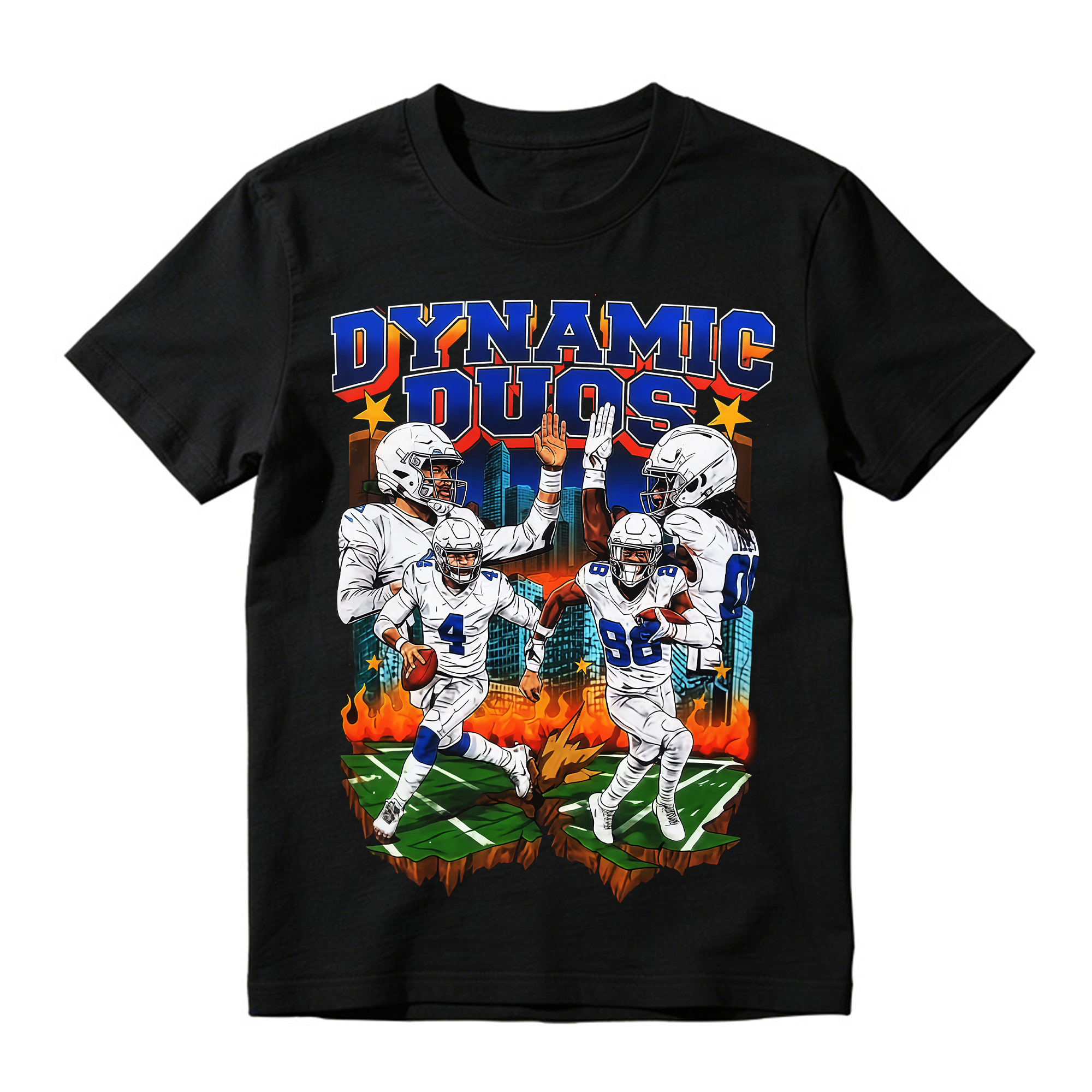Football Player Graphic T-Shirt, Sports Streetwear Short Sleeve Tee for Men Women