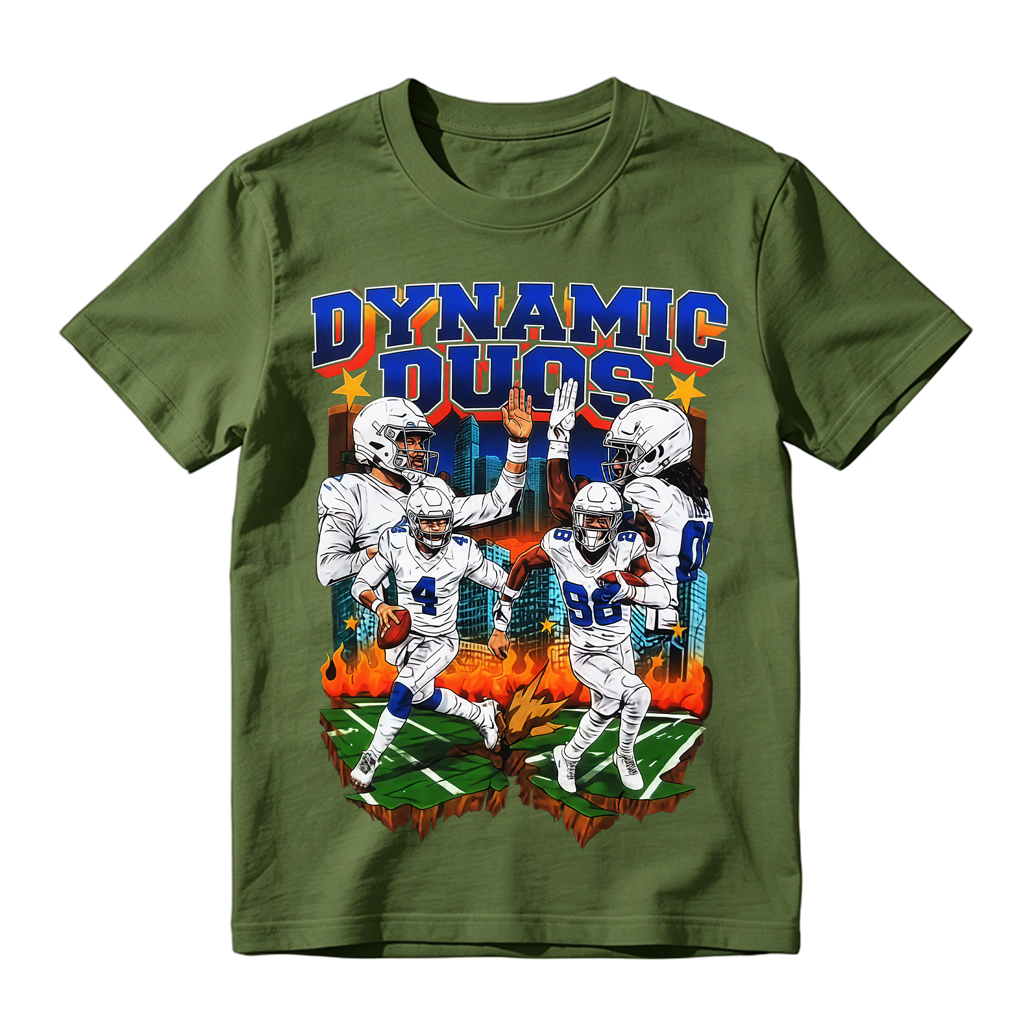 Football Player Graphic T-Shirt, Sports Streetwear Short Sleeve Tee for Men Women