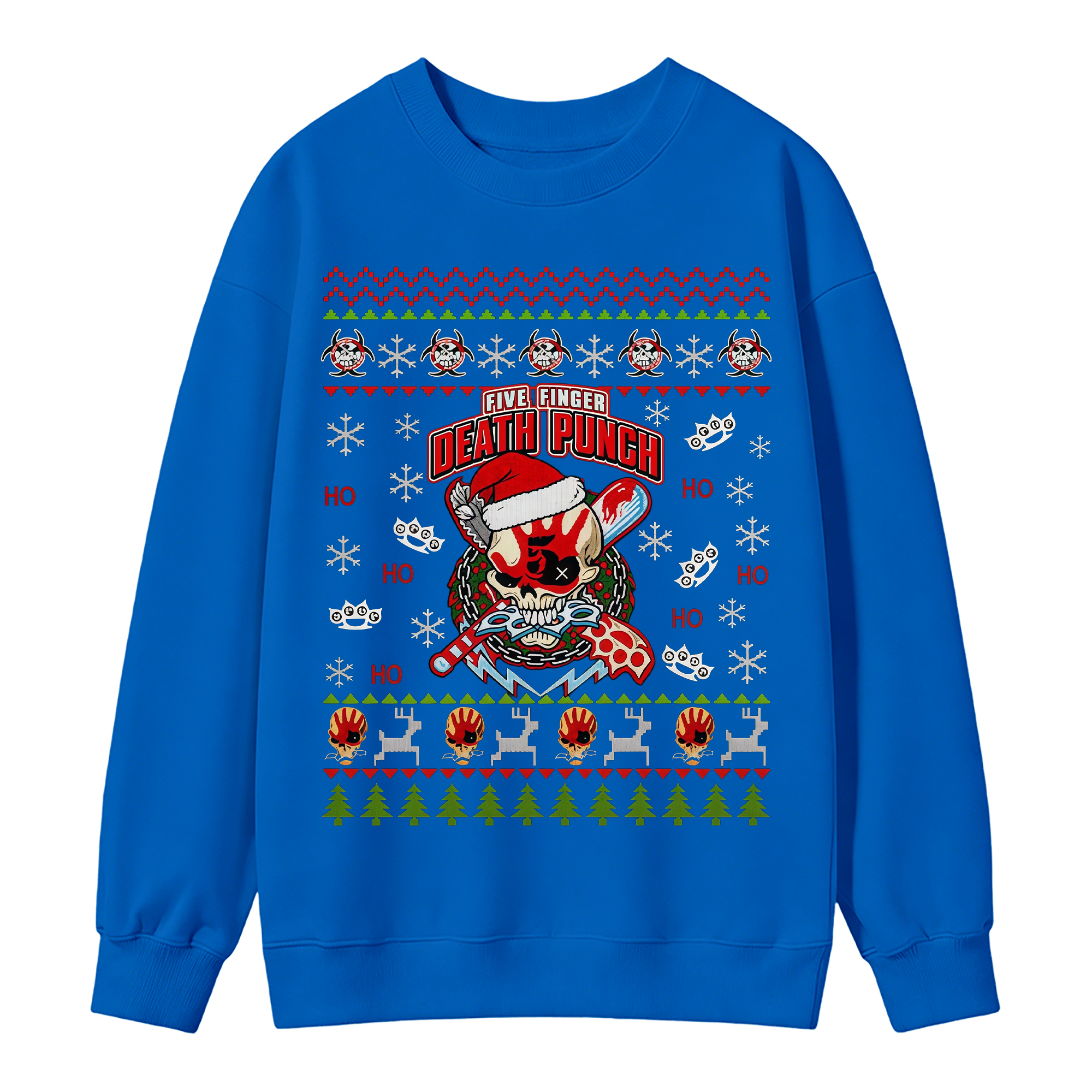 Christmas Skull Ugly Sweater, Holiday Crewneck Pullover for Men Women  >