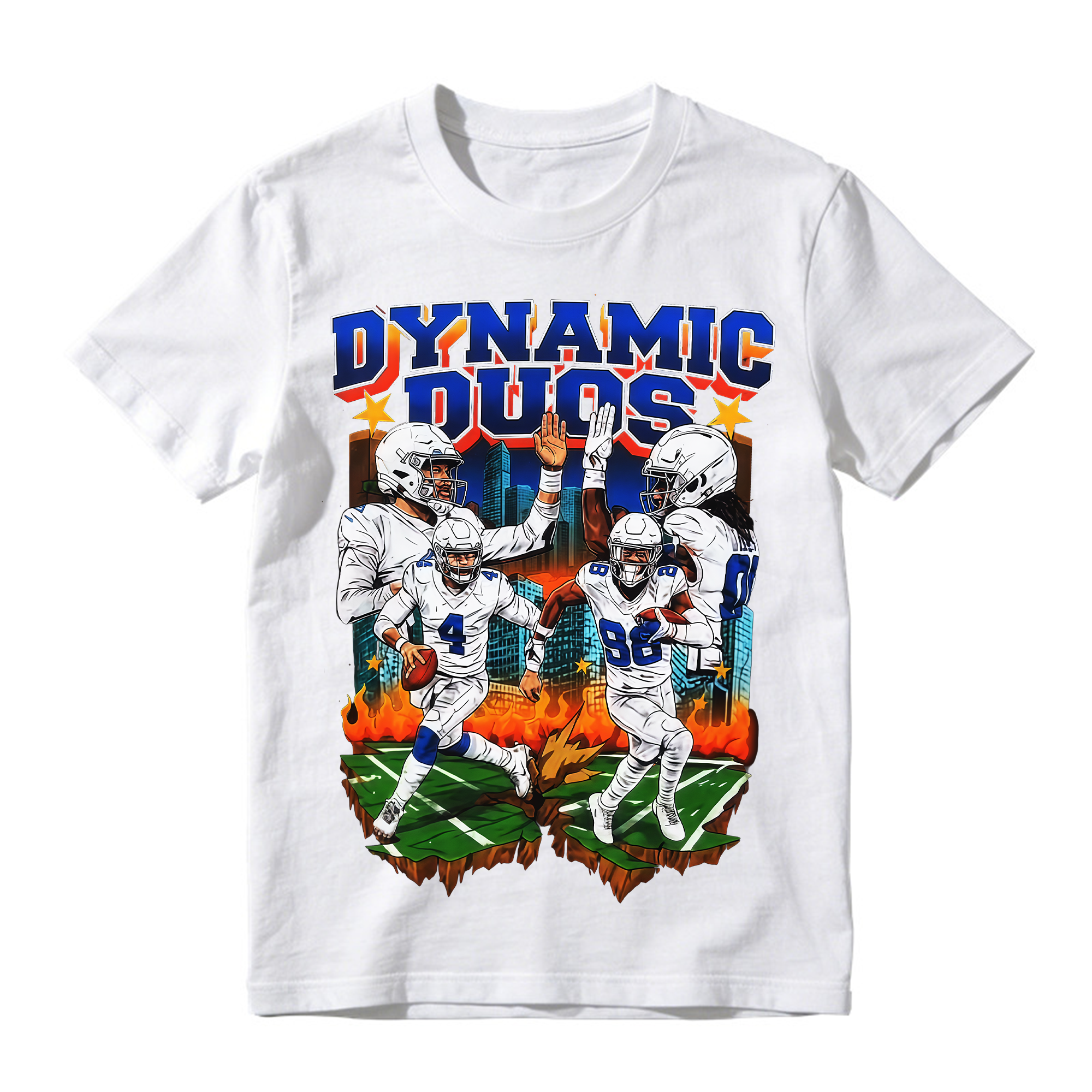 Football Player Graphic T-Shirt, Sports Streetwear Short Sleeve Tee for Men Women