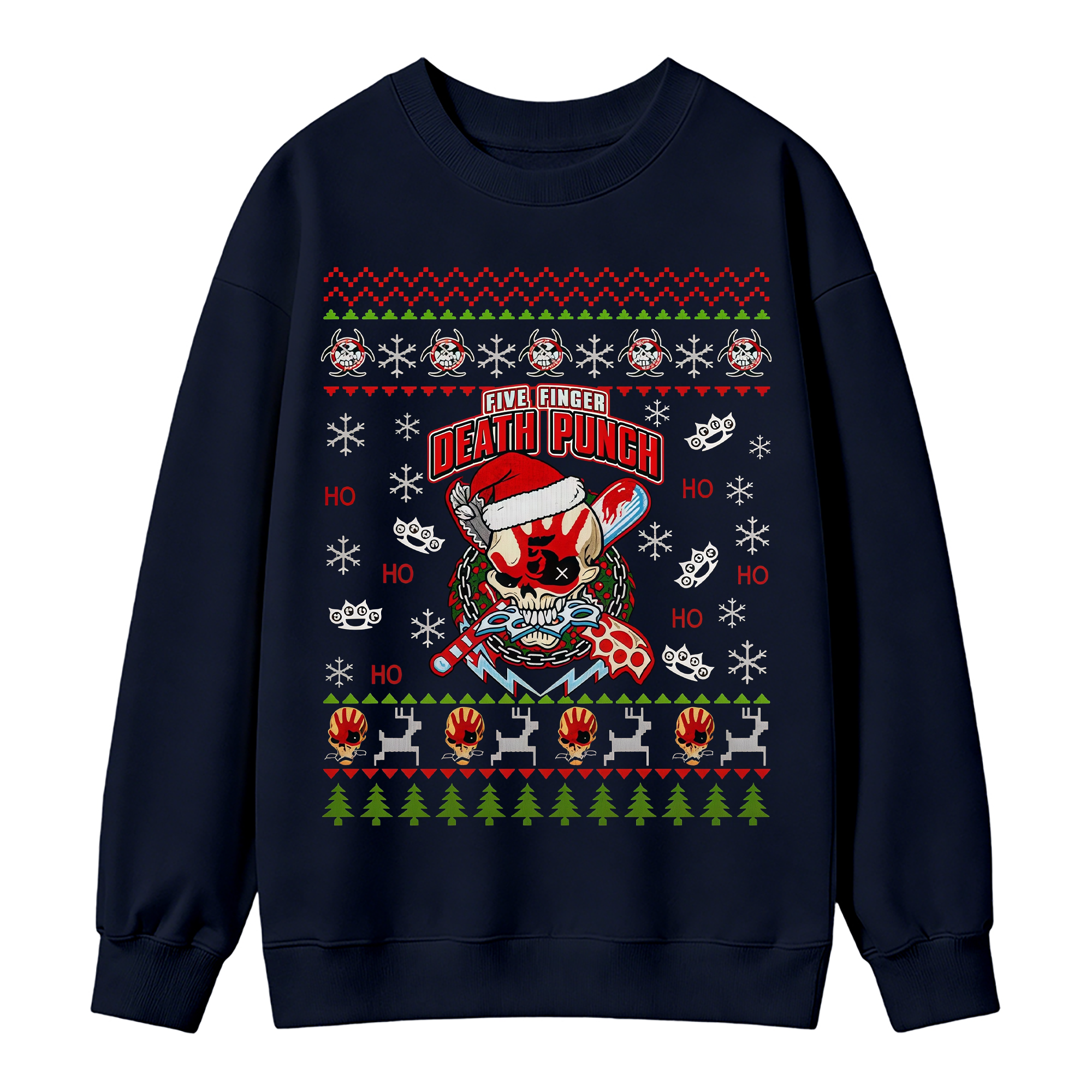 Christmas Skull Ugly Sweater, Holiday Crewneck Pullover for Men Women  >