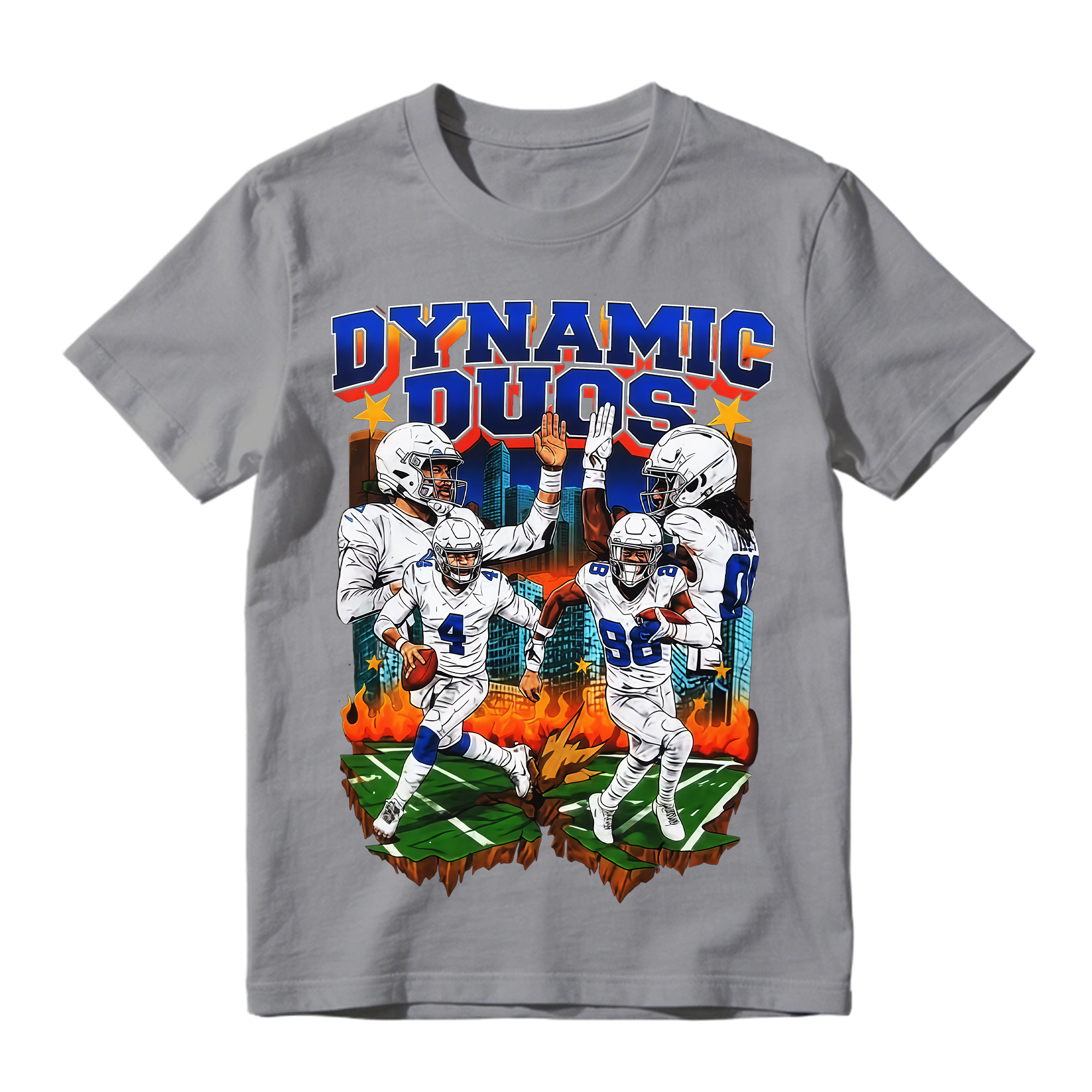 Football Player Graphic T-Shirt, Sports Streetwear Short Sleeve Tee for Men Women