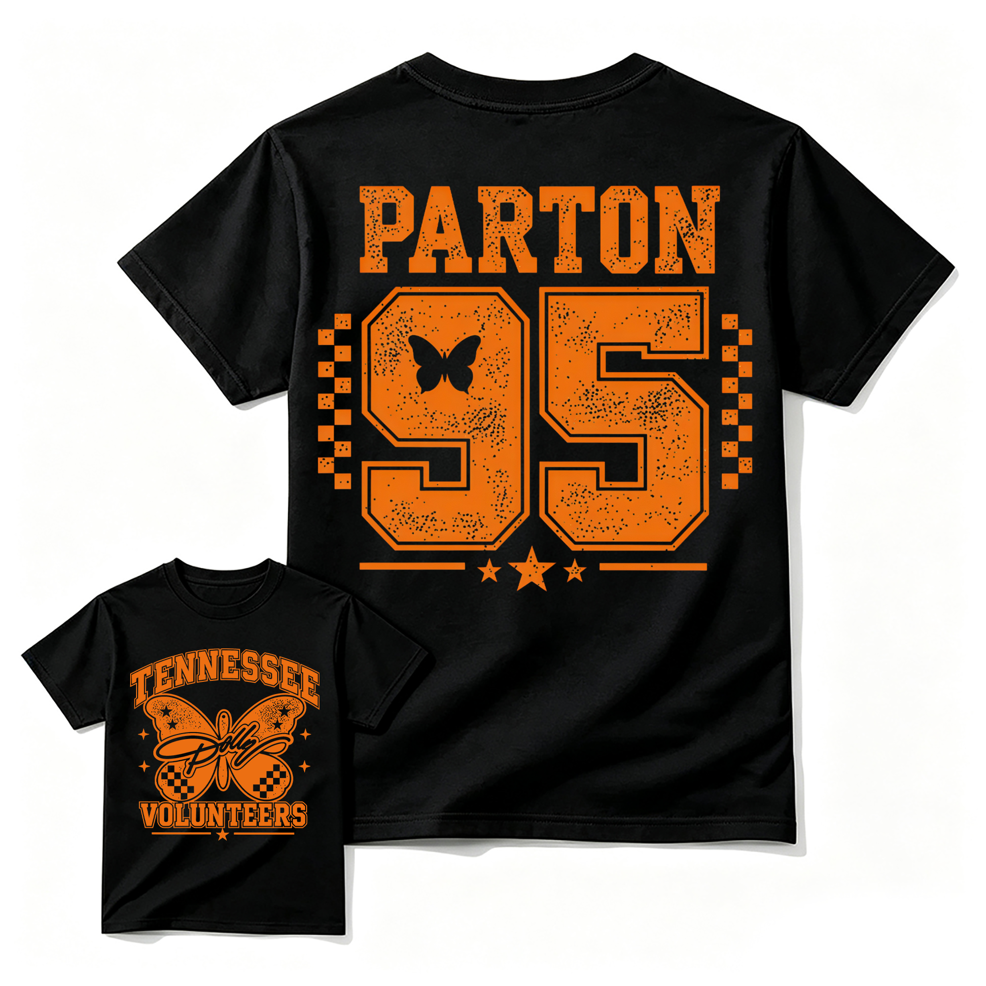 [Copy]Vintage Number 95 Butterfly Football Graphic Tee Unisex Front Back Print Casual Short Sleeve T Shirt