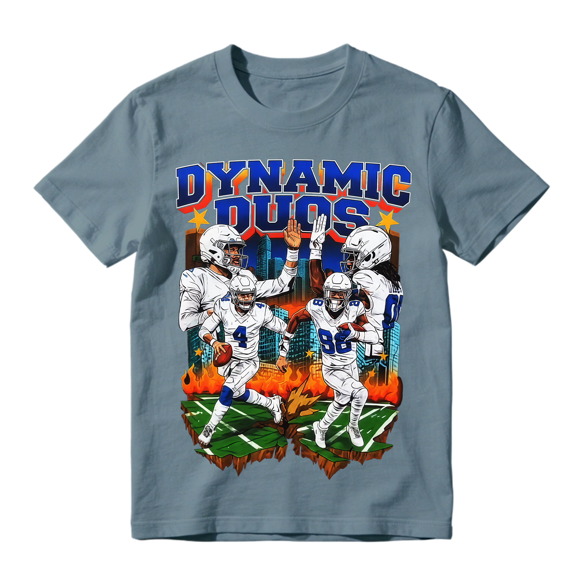Football Player Graphic T-Shirt, Sports Streetwear Short Sleeve Tee for Men Women