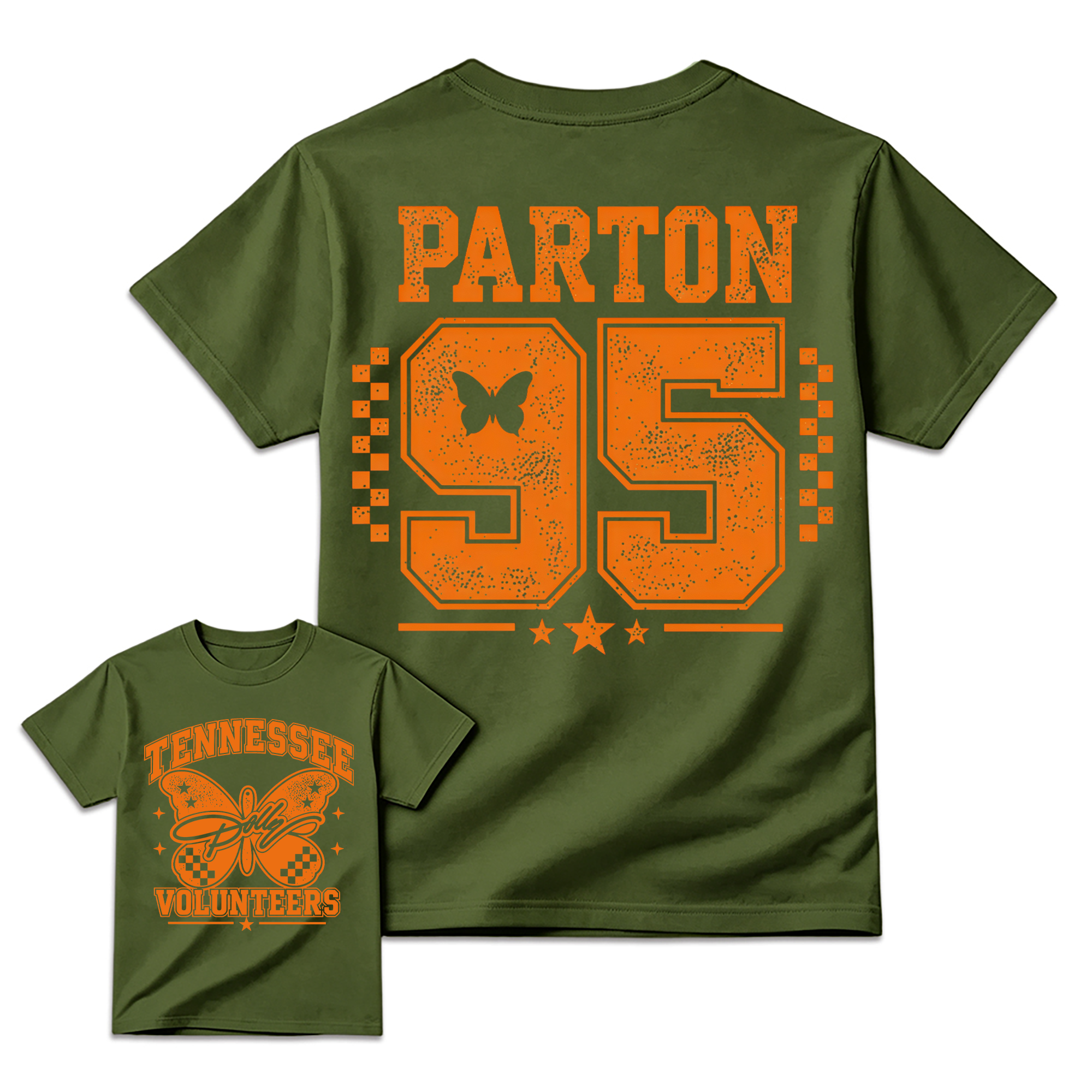 [Copy]Vintage Number 95 Butterfly Football Graphic Tee Unisex Front Back Print Casual Short Sleeve T Shirt