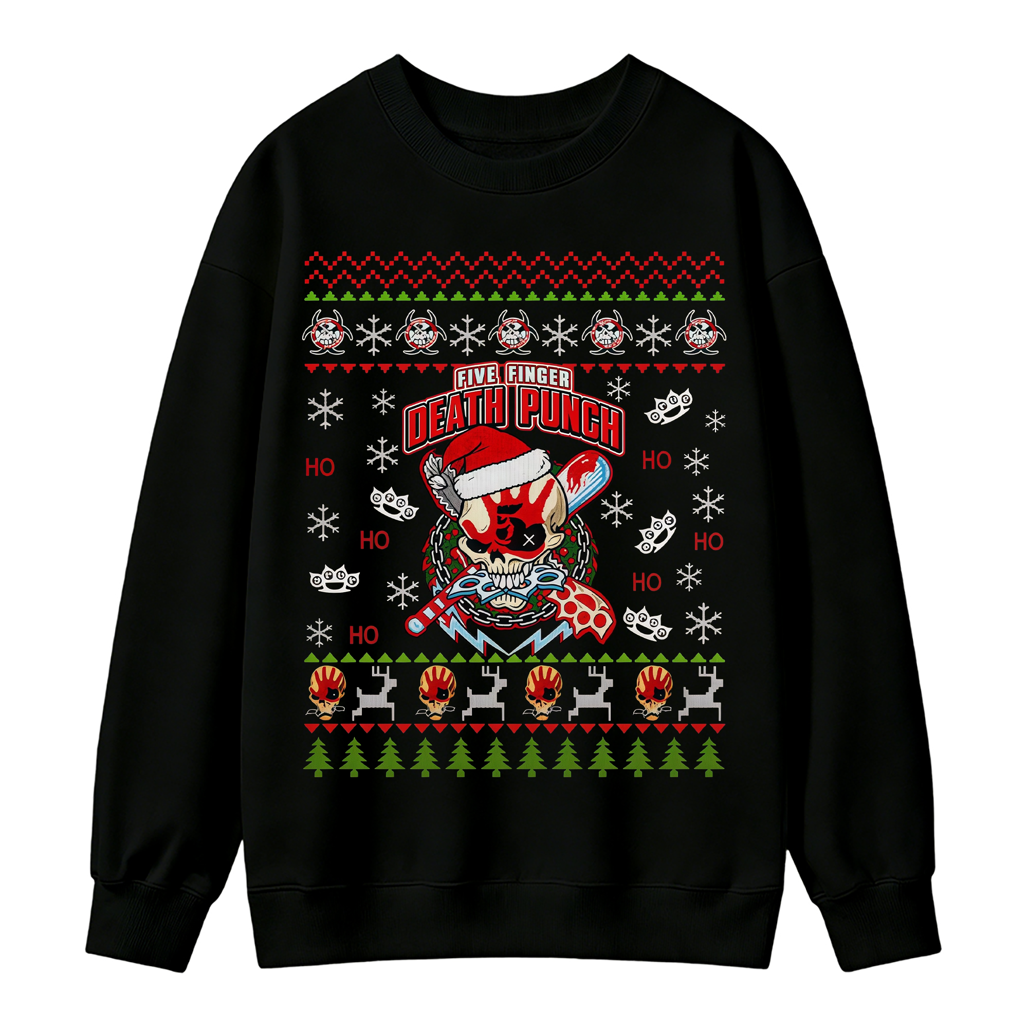 Christmas Skull Ugly Sweater, Holiday Crewneck Pullover for Men Women  >