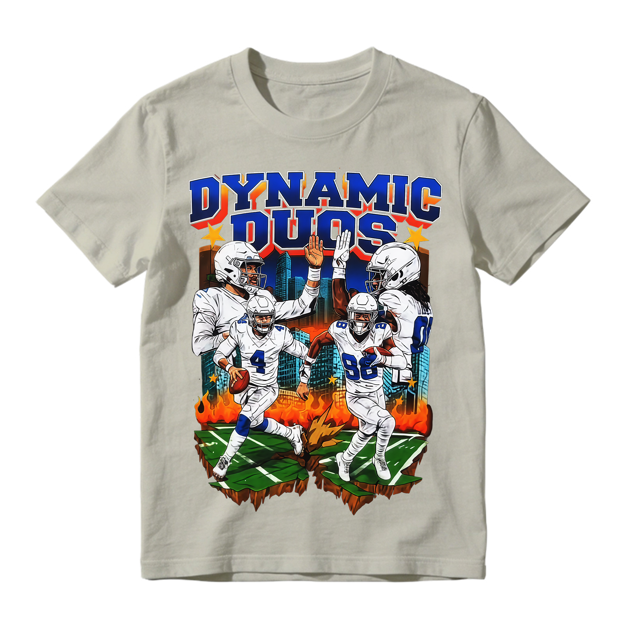 Football Player Graphic T-Shirt, Sports Streetwear Short Sleeve Tee for Men Women