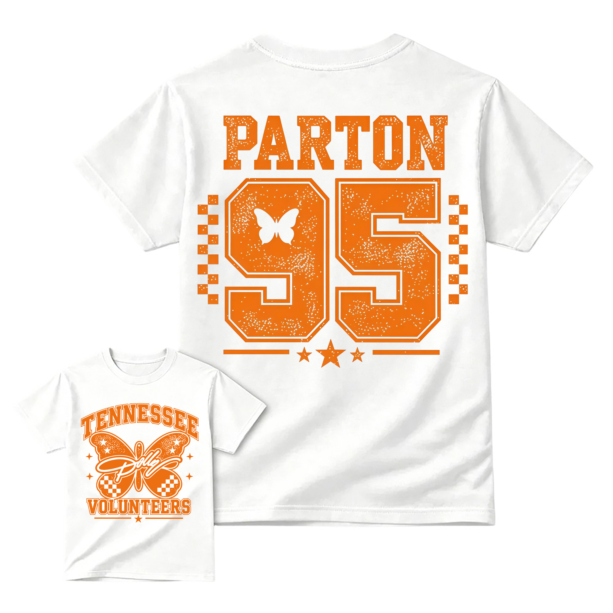 [Copy]Vintage Number 95 Butterfly Football Graphic Tee Unisex Front Back Print Casual Short Sleeve T Shirt