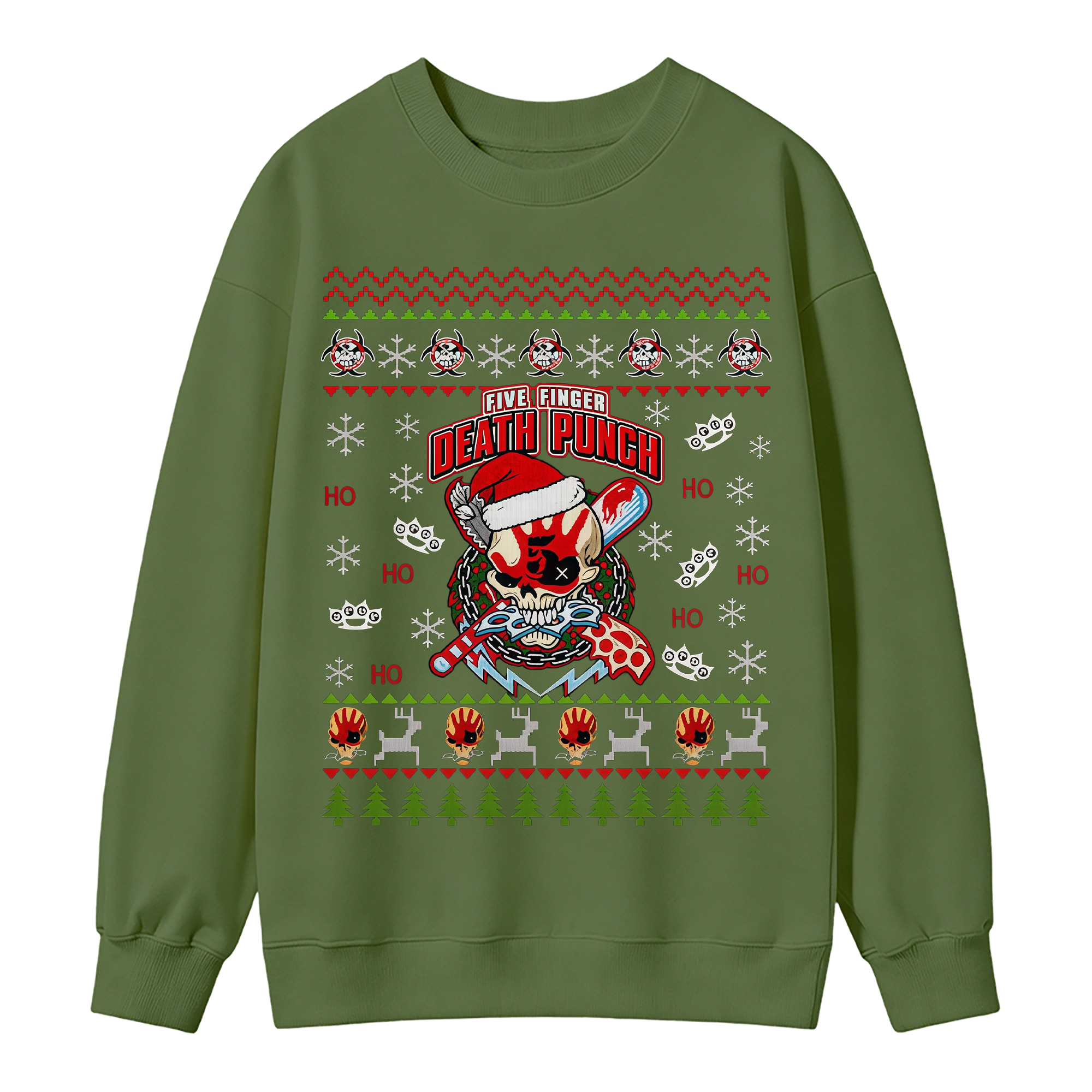 Christmas Skull Ugly Sweater, Holiday Crewneck Pullover for Men Women  >