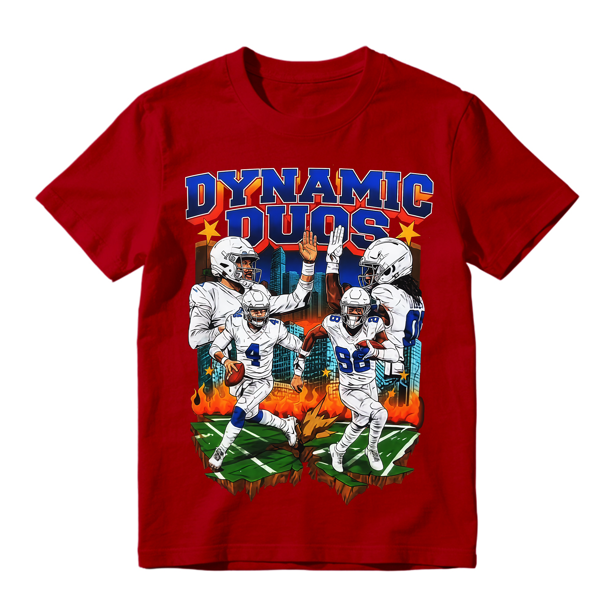 Football Player Graphic T-Shirt, Sports Streetwear Short Sleeve Tee for Men Women
