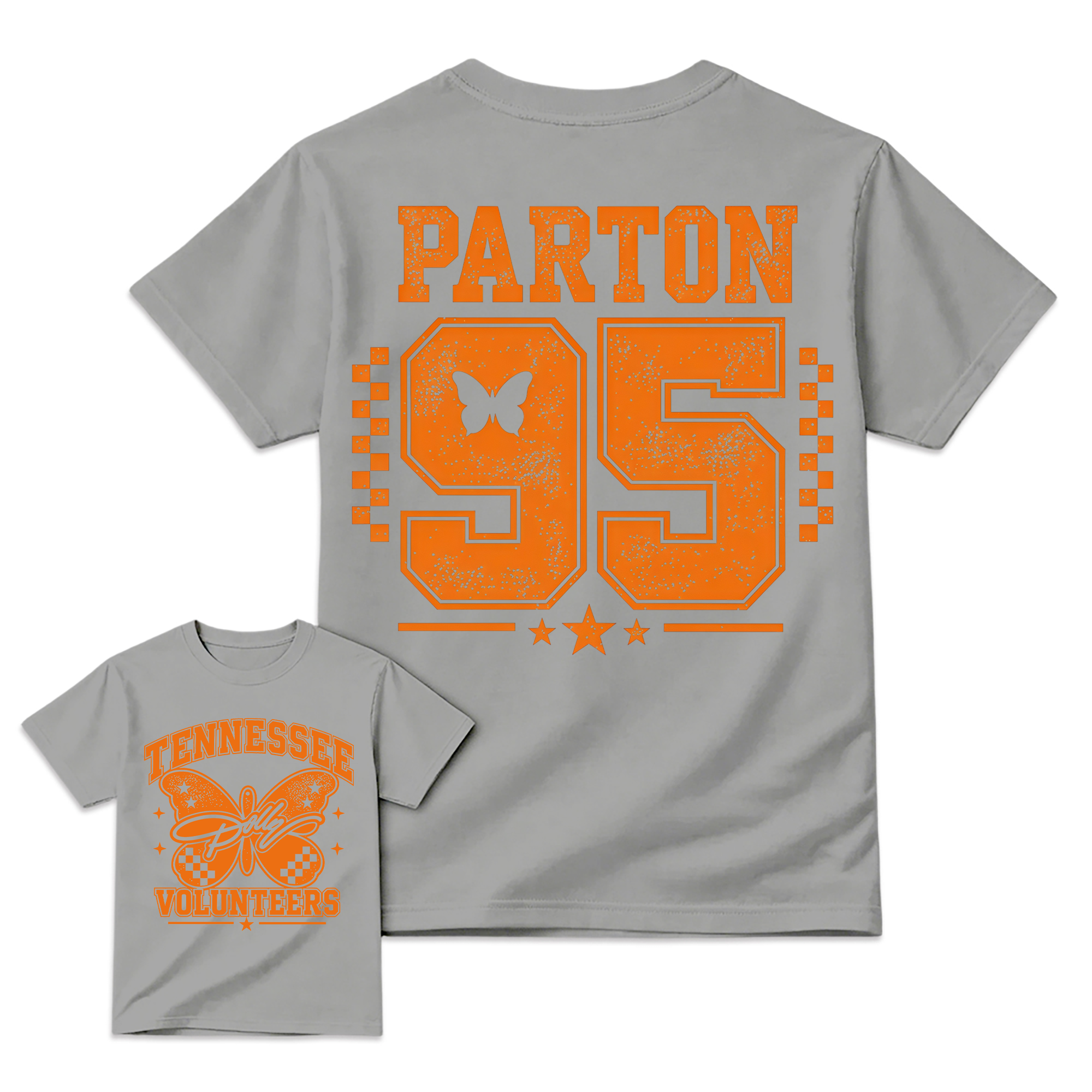[Copy]Vintage Number 95 Butterfly Football Graphic Tee Unisex Front Back Print Casual Short Sleeve T Shirt