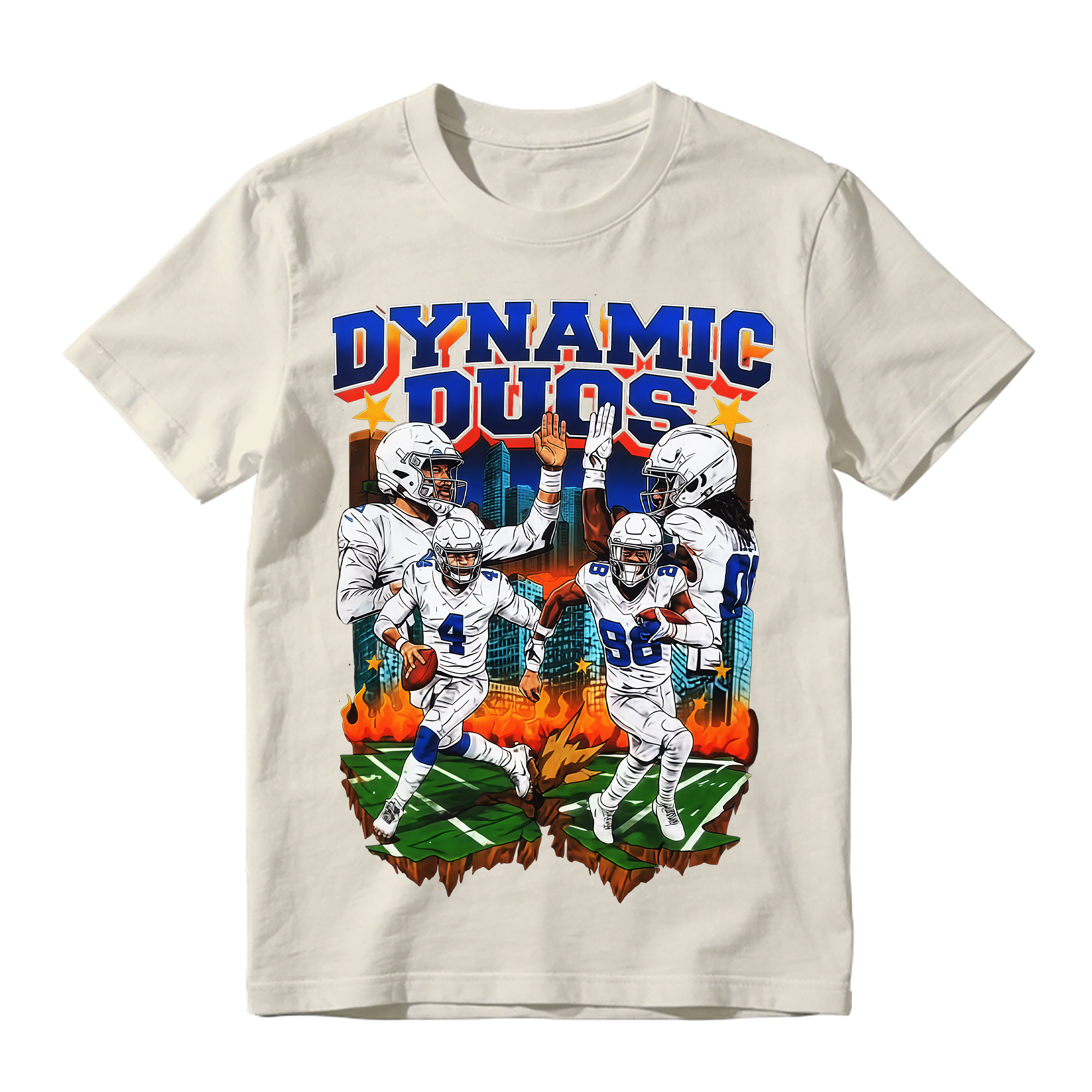 Football Player Graphic T-Shirt, Sports Streetwear Short Sleeve Tee for Men Women