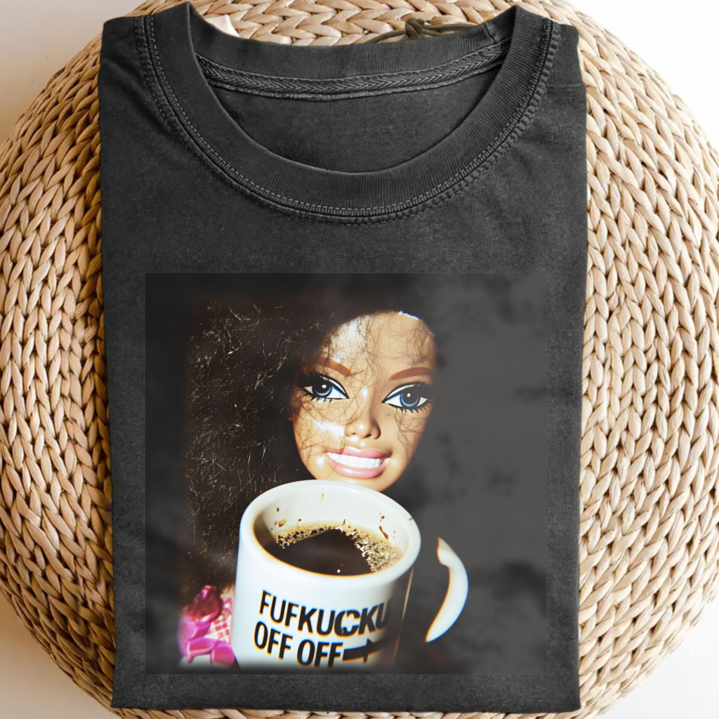 Unique and Fun Doll-Shaped Girl Emoji 100% Cotton Washed T-shirt.