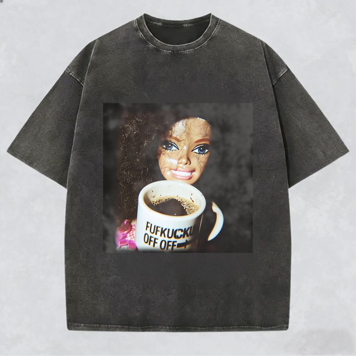 Unique and Fun Doll-Shaped Girl Emoji 100% Cotton Washed T-shirt.