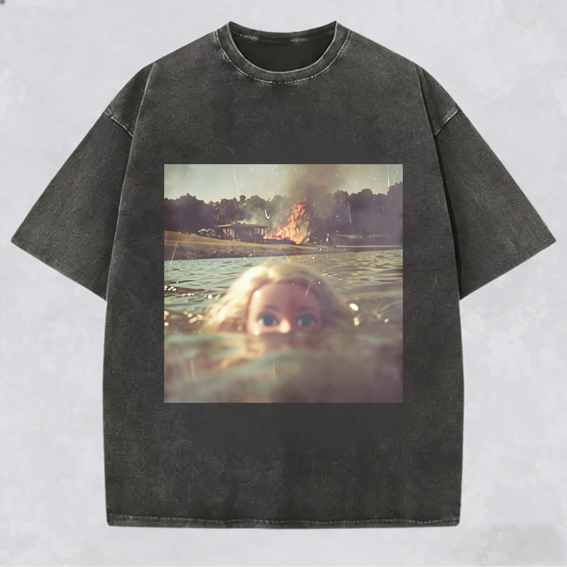 Unique and Fun Doll-Shaped Girl Emoji 100% Cotton Washed T-shirt.