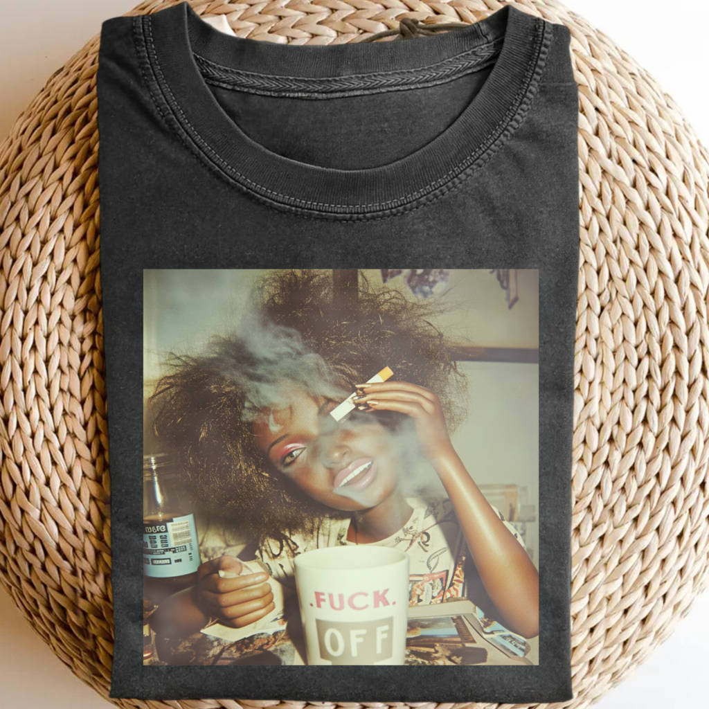 Unique and Fun Doll-Shaped Girl Emoji 100% Cotton Washed T-shirt.