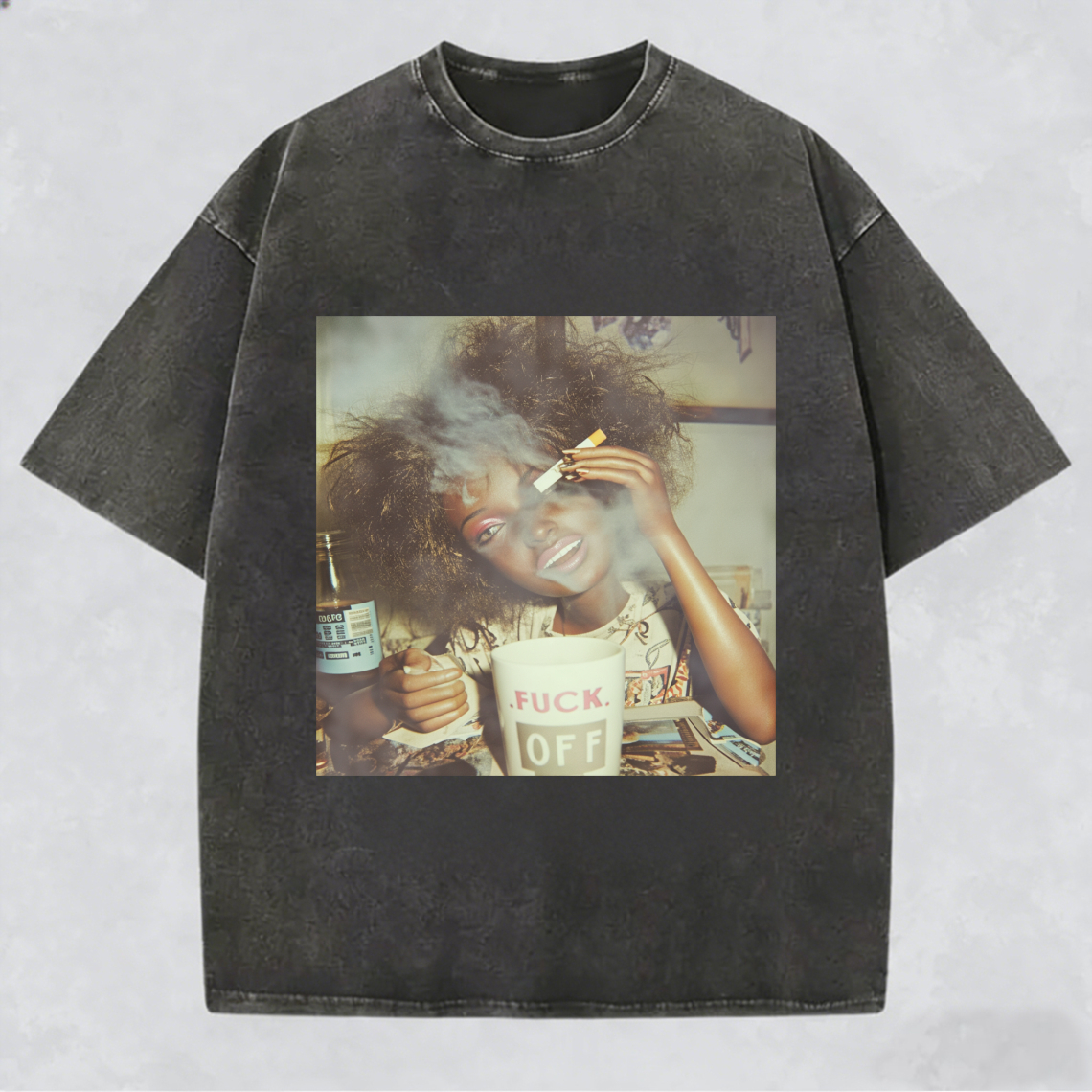 Unique and Fun Doll-Shaped Girl Emoji 100% Cotton Washed T-shirt.