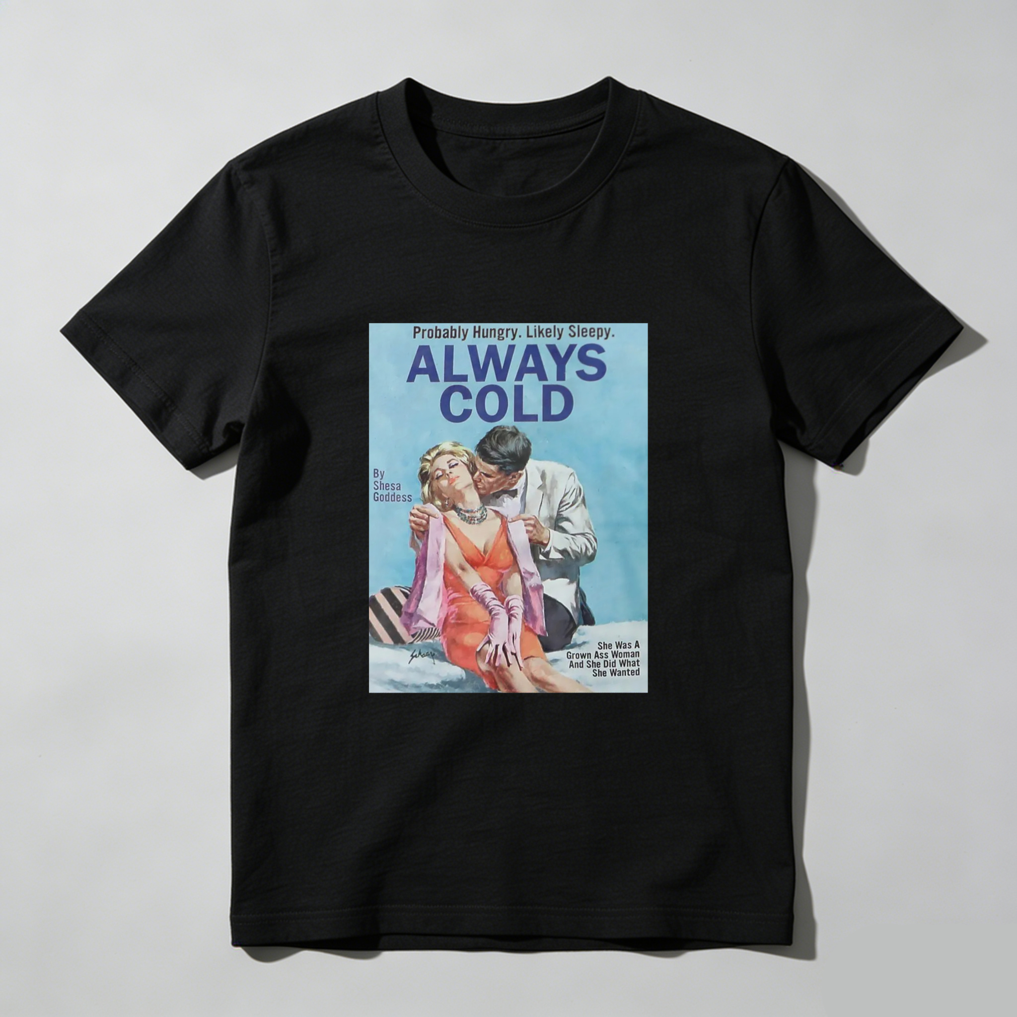 Always Cold Vintage Romance Cover Art tshirt 100% cotton
