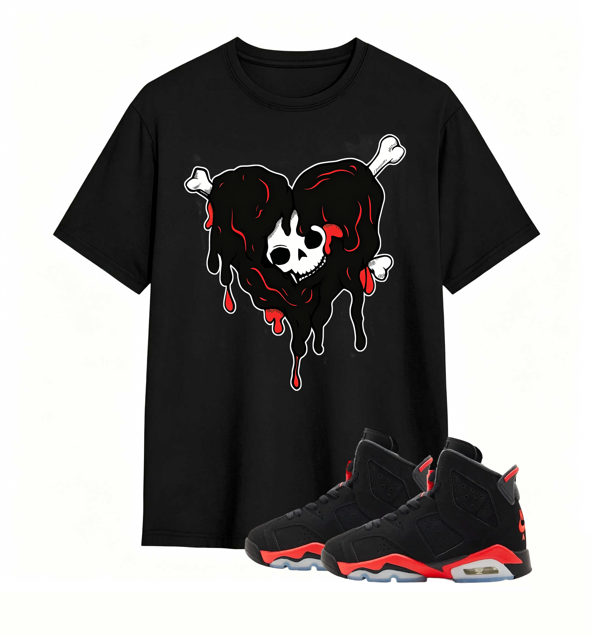 Red Accent Drip Heart Air Jordan 6