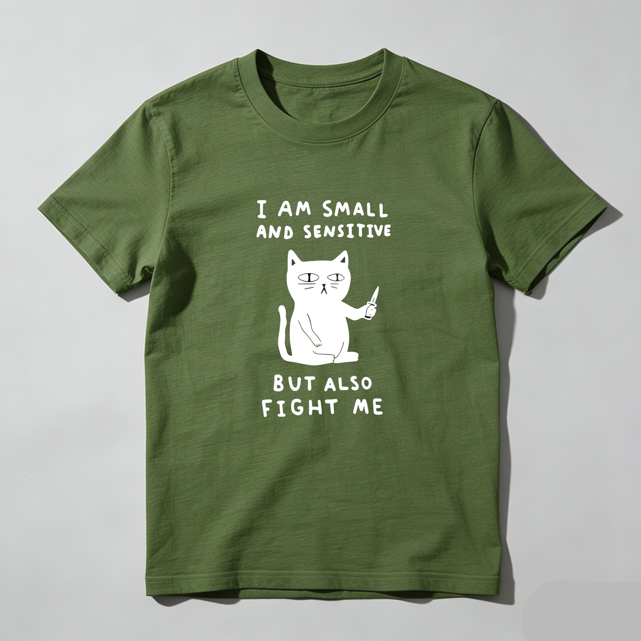 I Am Small And Sensitive But Also Fight Me tshirt 100% cotton