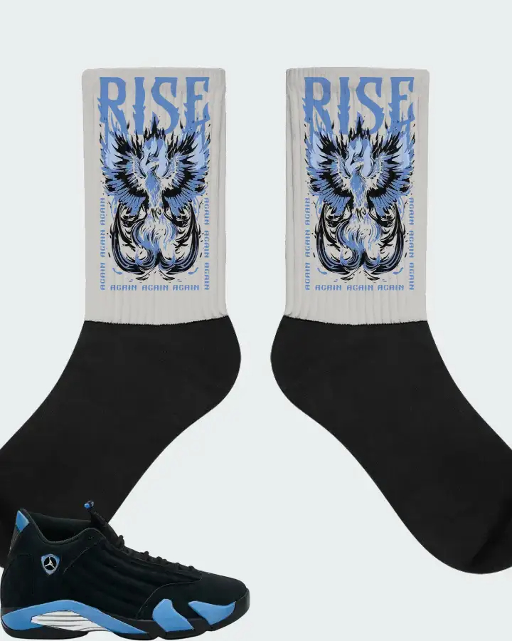 Air Jordan 14 Retro Black University Blue 2026  Sneaker Matching Socks