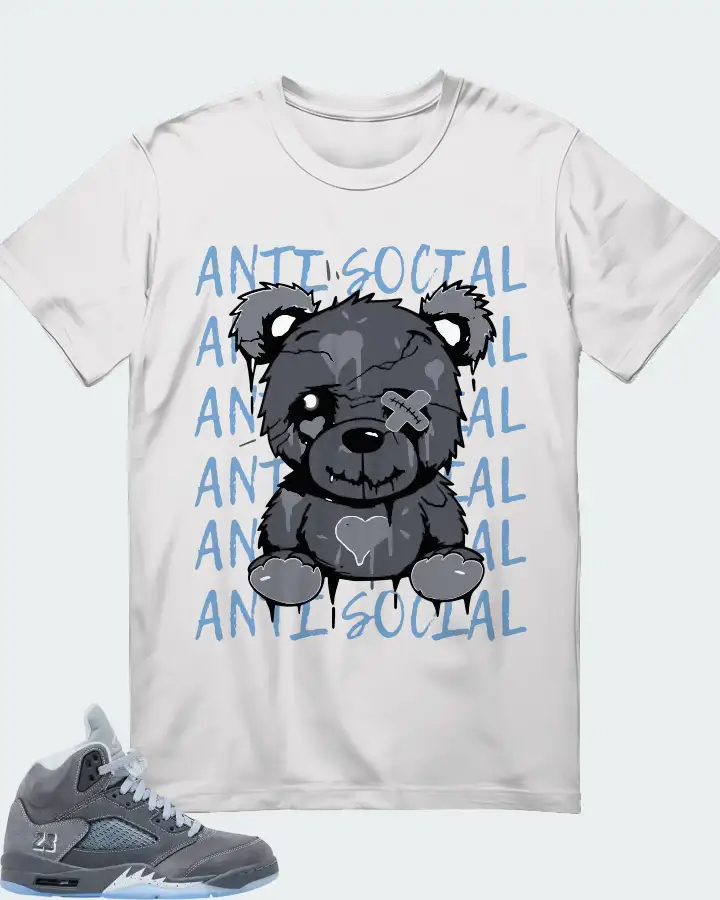 Air Jordan 5 Retro Wolf Grey 2026  Sneaker Matching T-Shirt