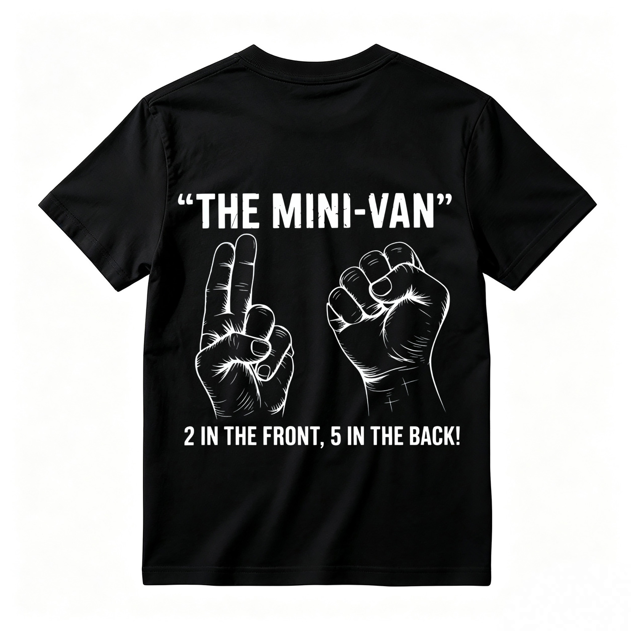 Hand Gesture Graphic T-Shirt Black Line Art Print Funny Back Print Casual Short Sleeve Tee