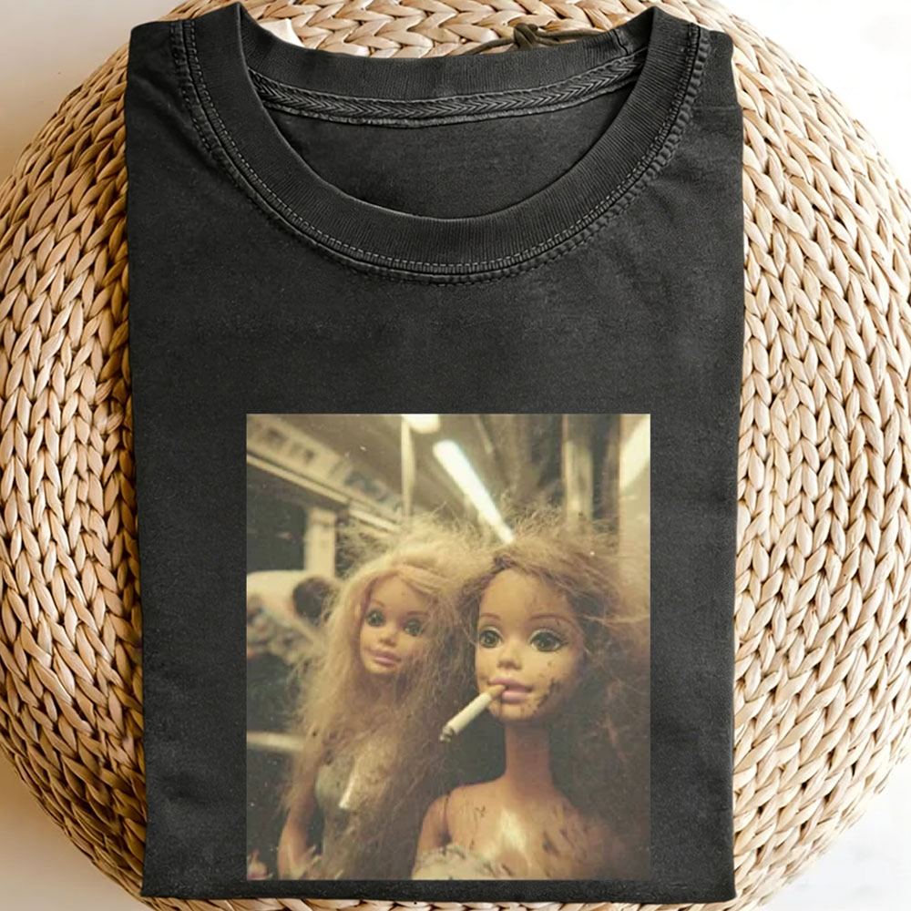 Unique and Fun Doll-Shaped Girl Emoji 100% Cotton Washed T-shirt.