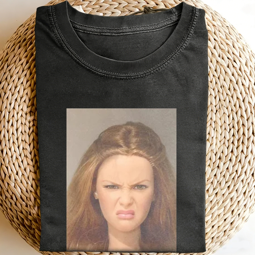 Unique and Fun Doll-Shaped Girl Emoji 100% Cotton Washed T-shirt.