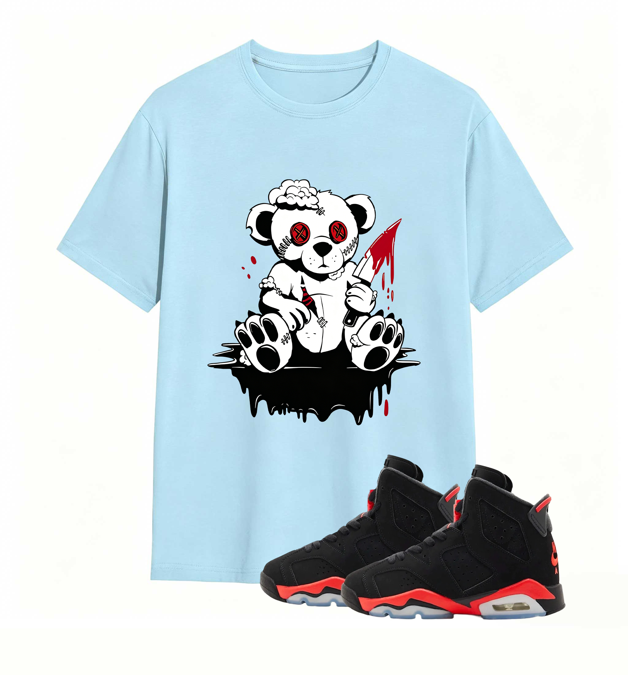 Rebellious Horror Bear statement tee for Air Jordan 6