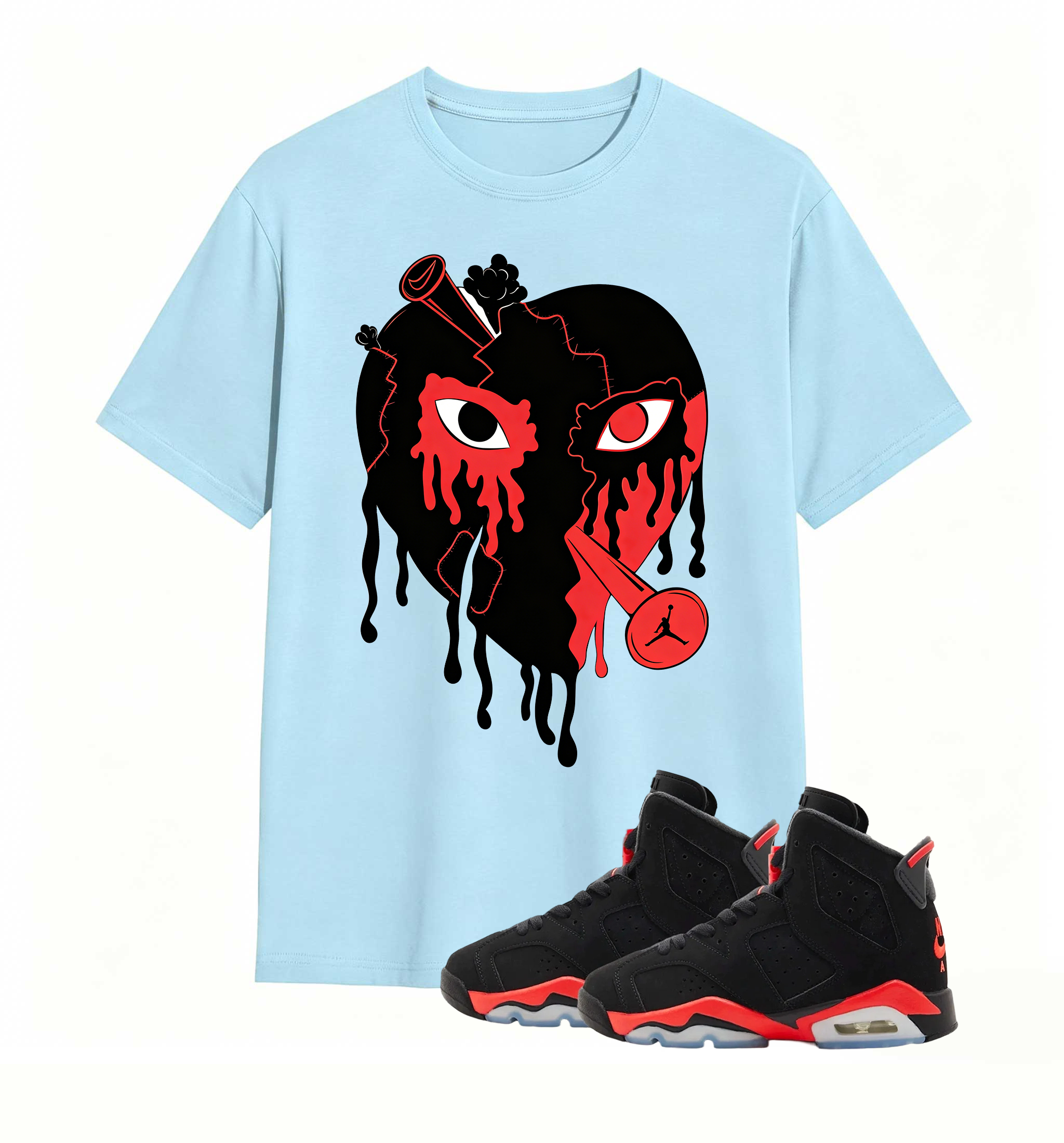 Rebellious Shot Heart Statement tee for Air Jordan 6