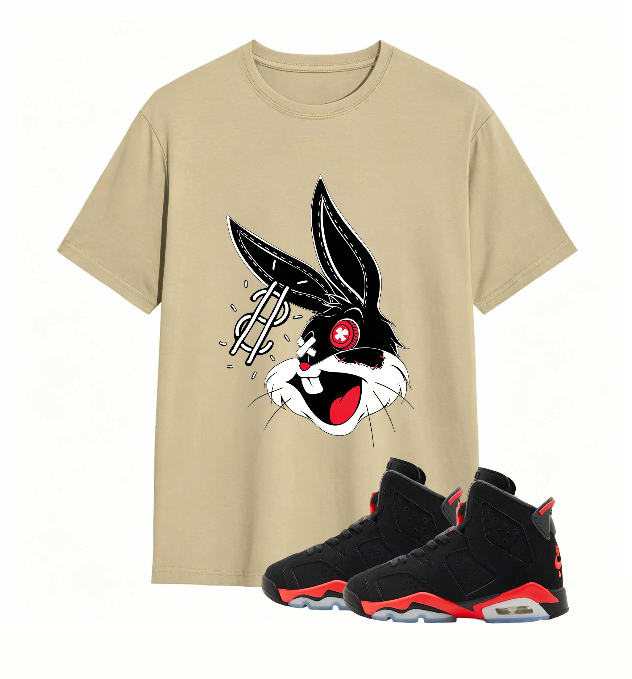 Rebellious Dollar Bunny Art designed for Air Jordan 6