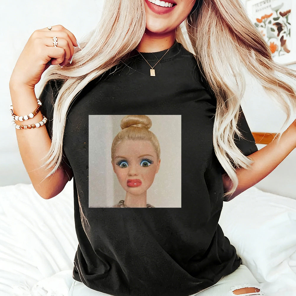 Unique and Fun Doll-Shaped Girl Emoji 100% Cotton Washed T-shirt.