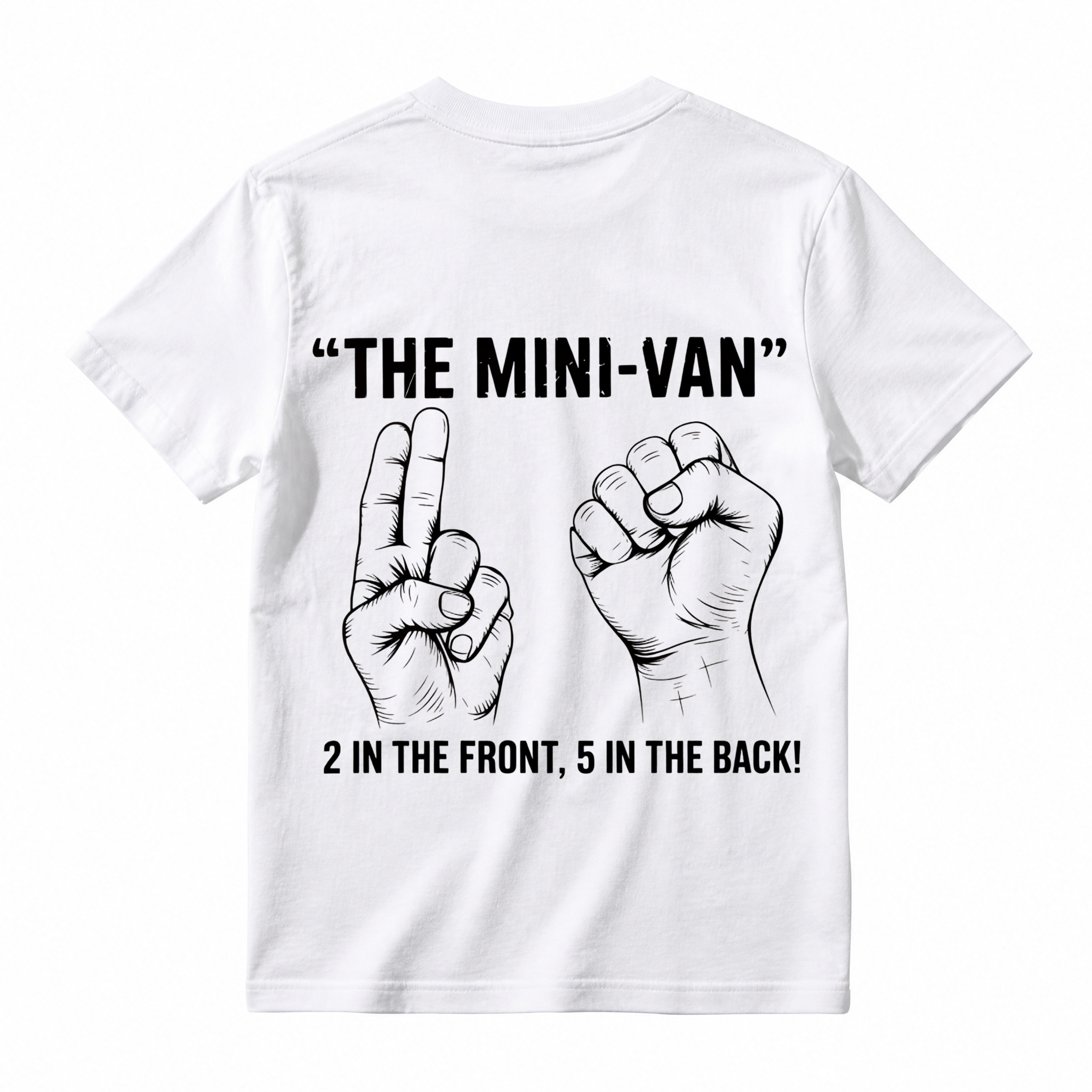 Hand Gesture Graphic T-Shirt Black Line Art Print Funny Back Print Casual Short Sleeve Tee