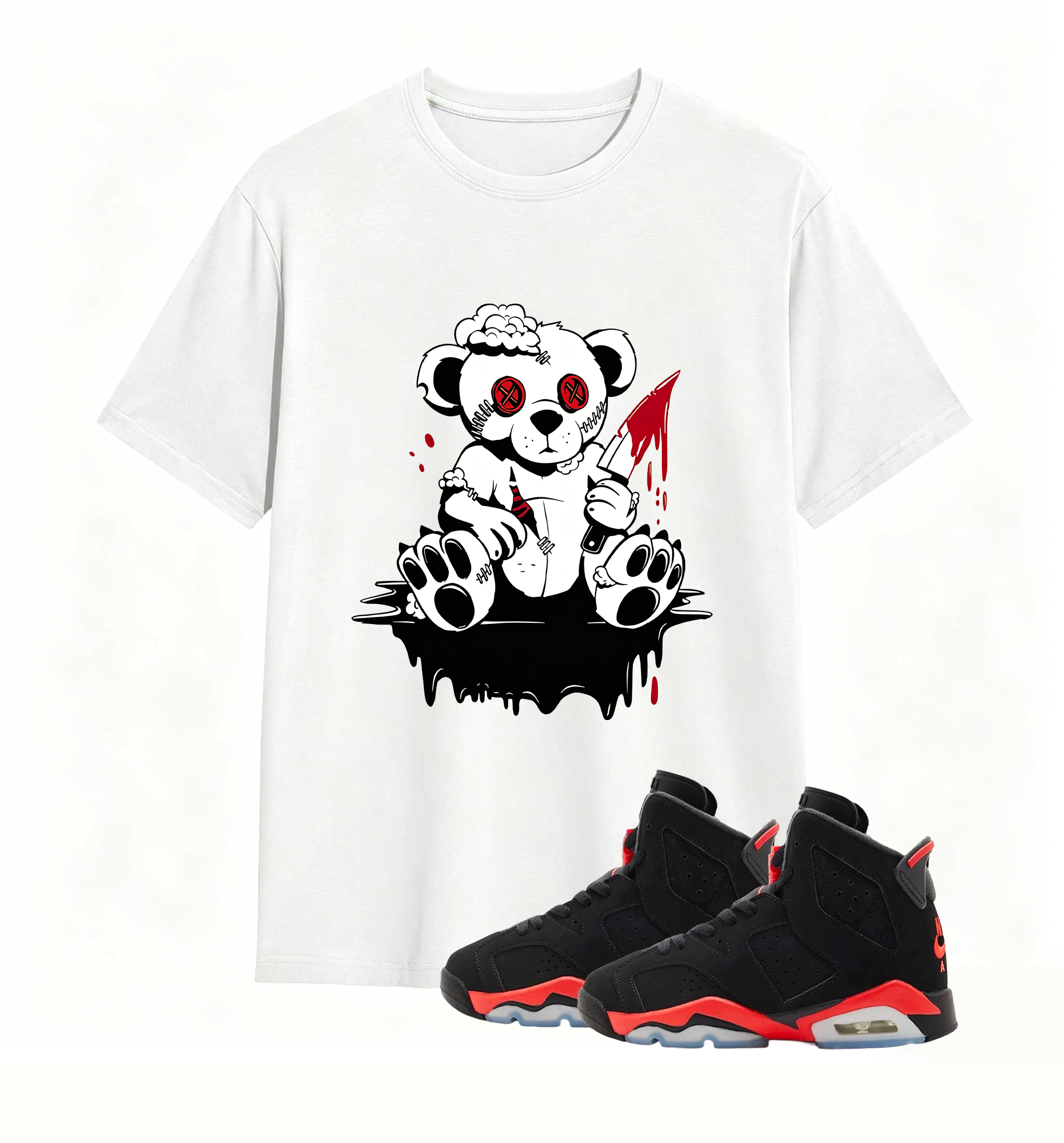 Rebellious Horror Bear statement tee for Air Jordan 6