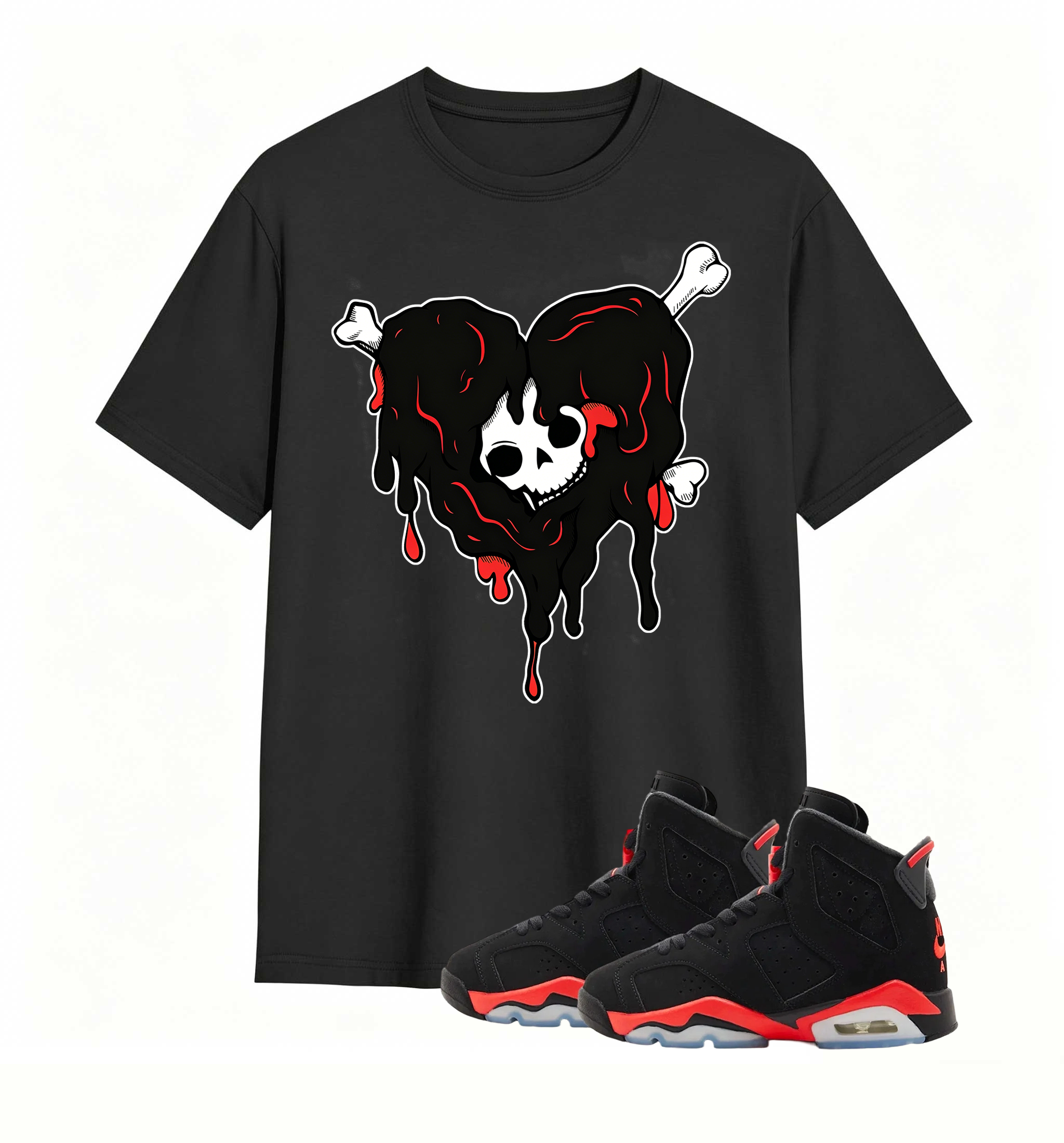 Red Accent Drip Heart Air Jordan 6