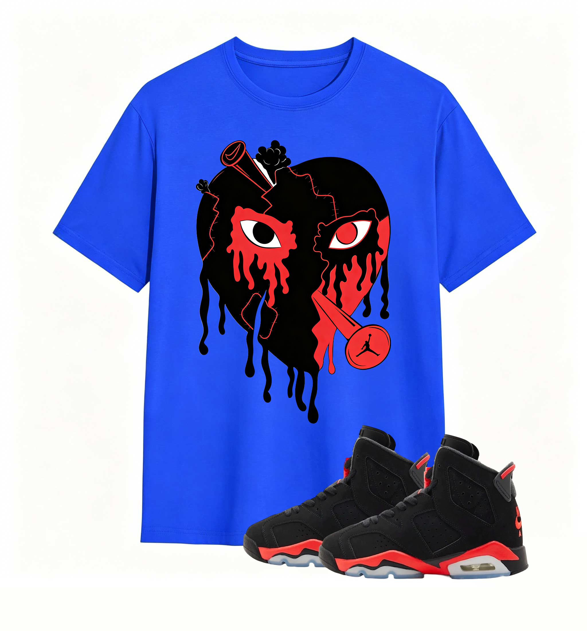 Rebellious Shot Heart Statement tee for Air Jordan 6