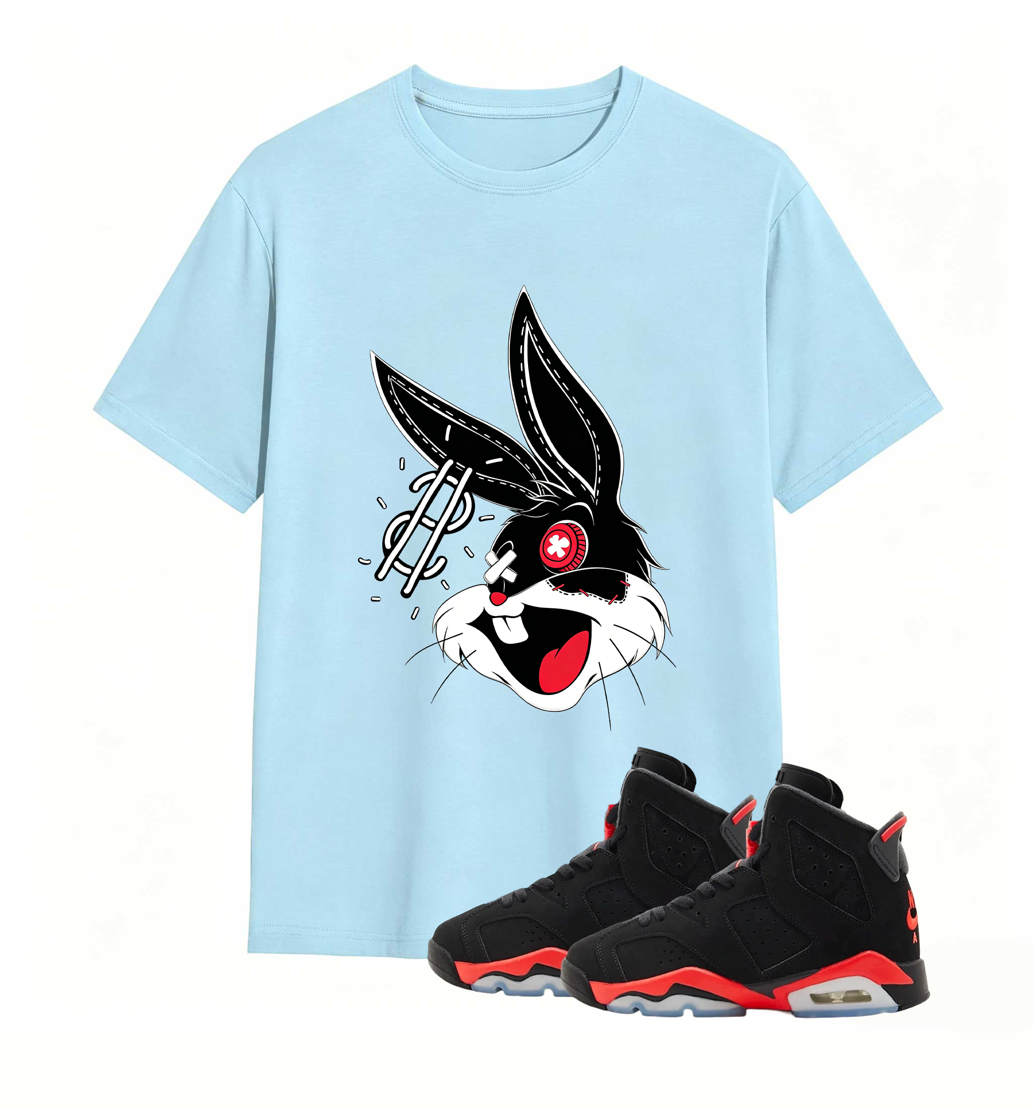 Rebellious Dollar Bunny Art designed for Air Jordan 6