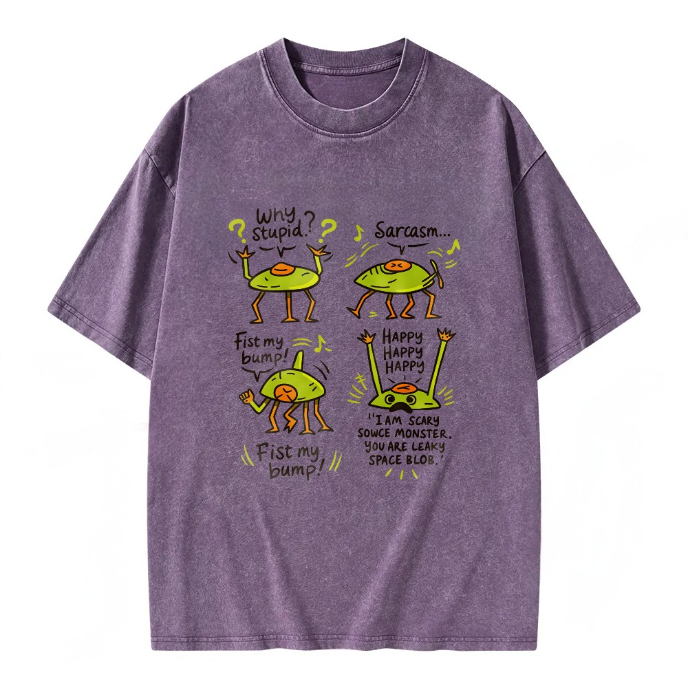 Unisex Washable T-shirt Alien Dance Cartoon Pattern