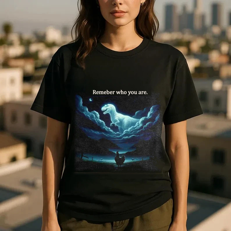Dragon In Clouds Above Water Reflection tshirt 100% cotton