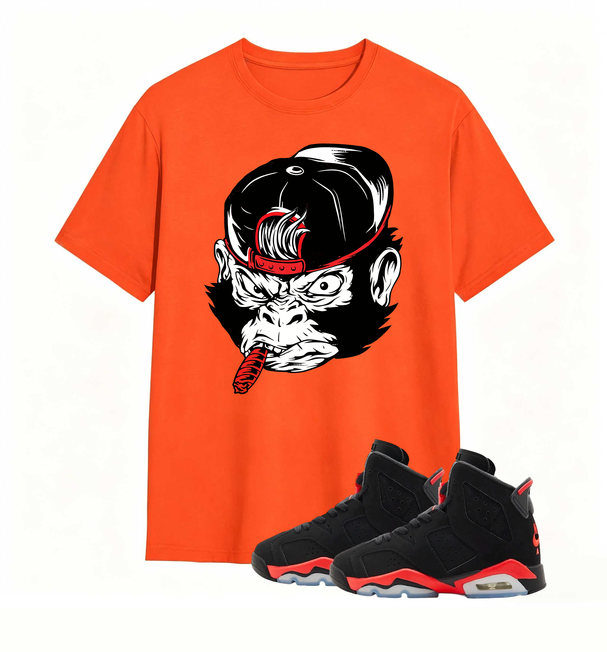 Rebellious Gorilla Art tee designed for Air Jordan 6