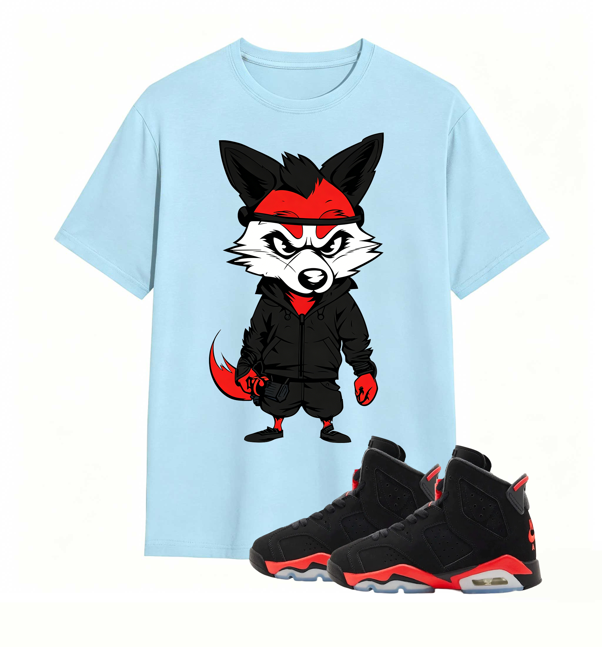 Red Black Fox Print Jordan 6 Flex