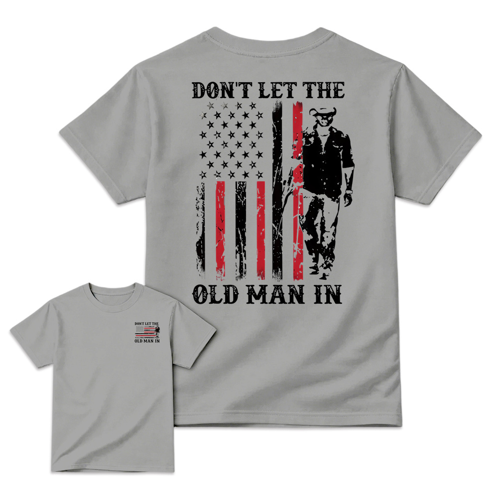 Vintage American Flag Front & Back Print Mens Graphic Tee Casual Short Sleeve Tshirt