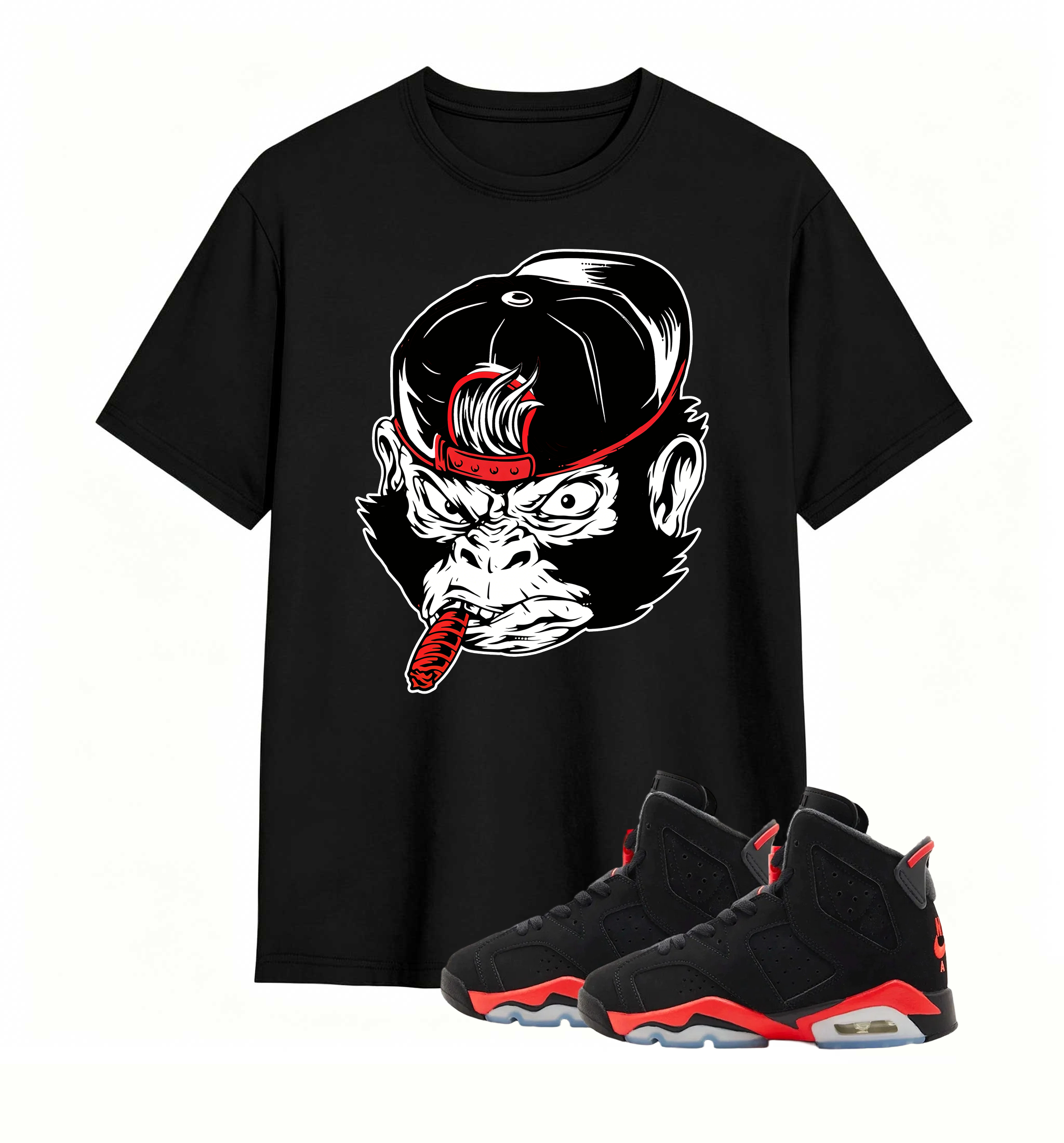 Rebellious Gorilla Art tee designed for Air Jordan 6
