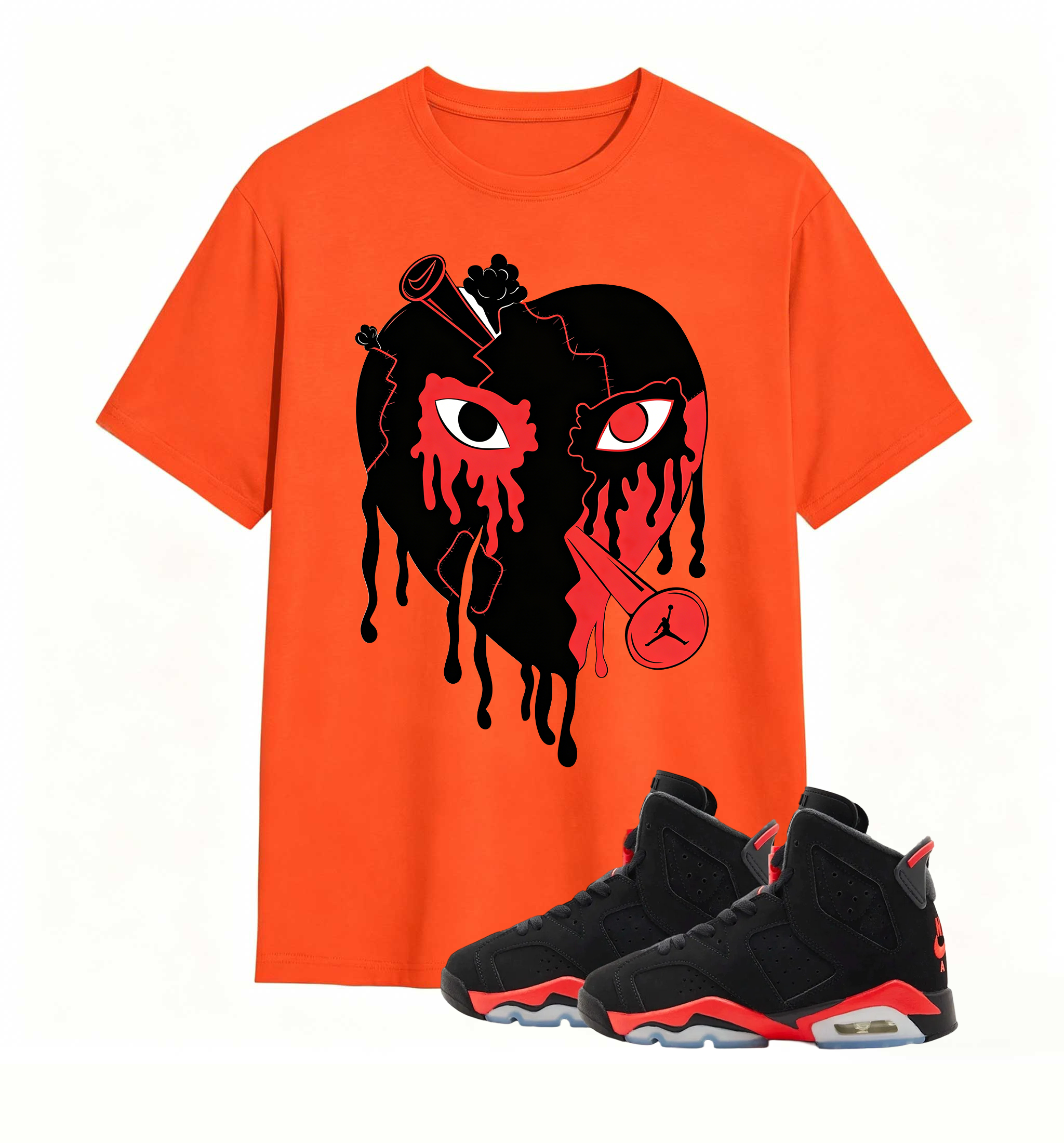 Rebellious Shot Heart Statement tee for Air Jordan 6