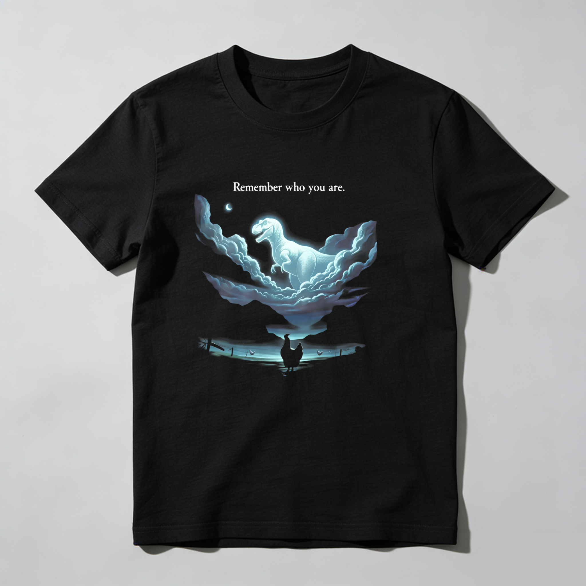 Dragon In Clouds Above Water Reflection tshirt 100% cotton