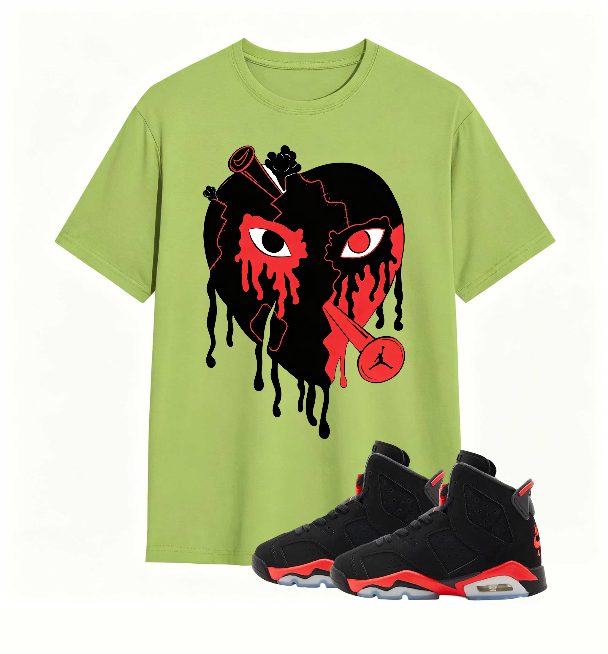 Rebellious Shot Heart Statement tee for Air Jordan 6