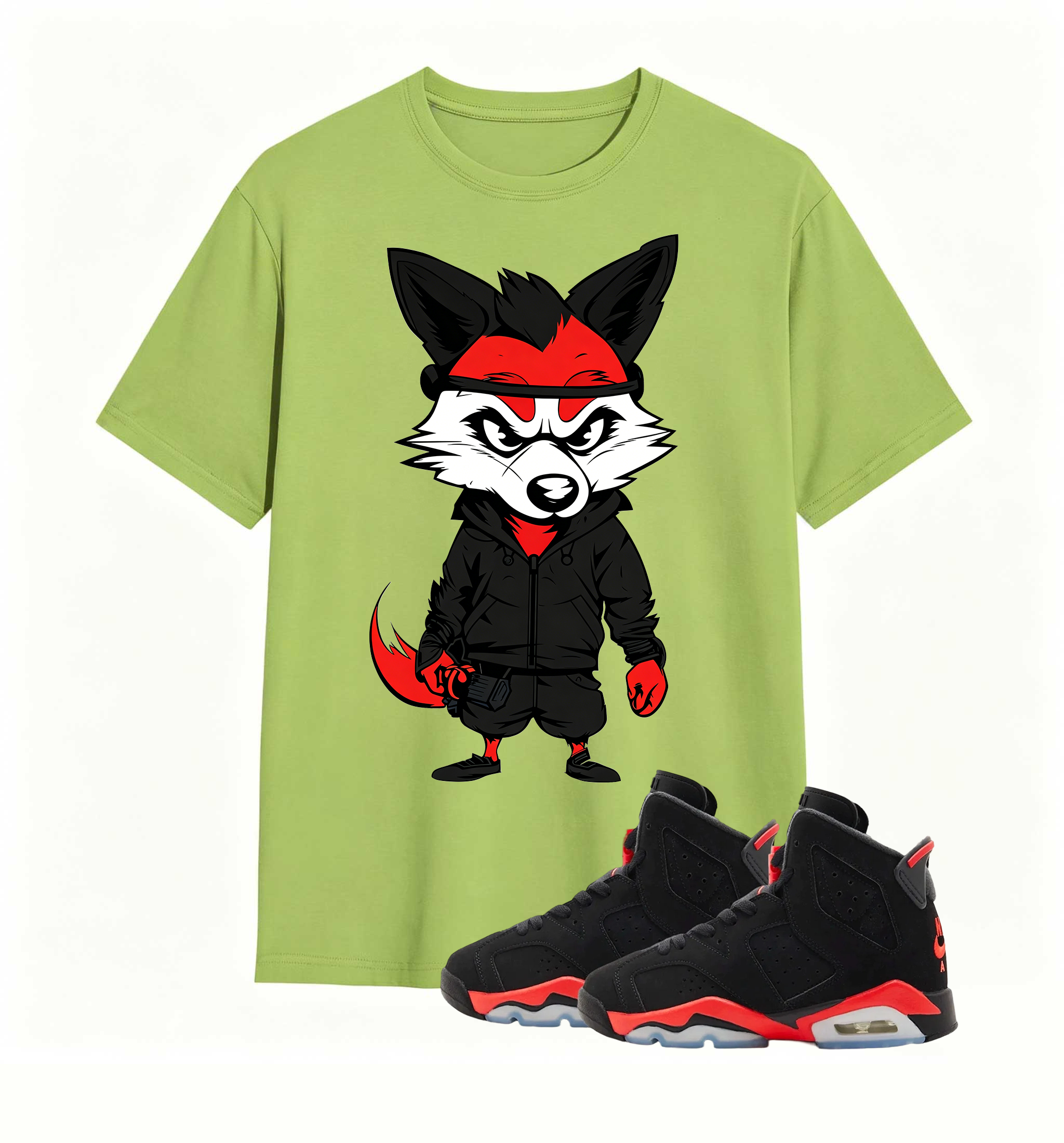 Red Black Fox Print Jordan 6 Flex