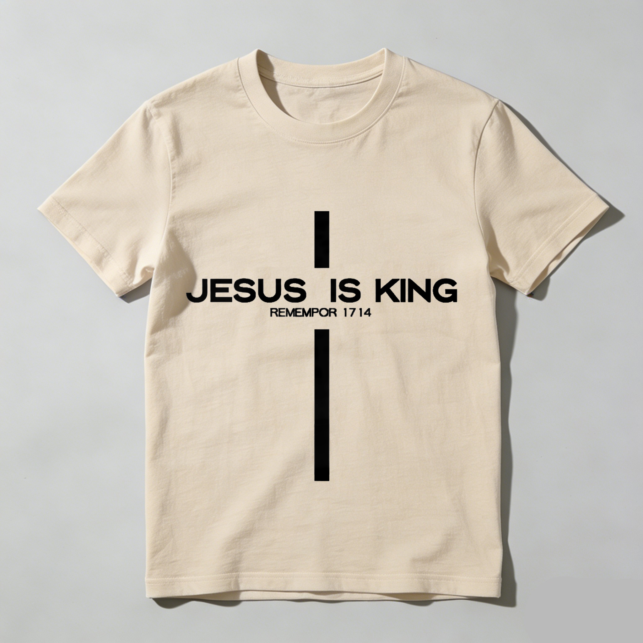 Unisex Washable T-shirt Is King Cross Print